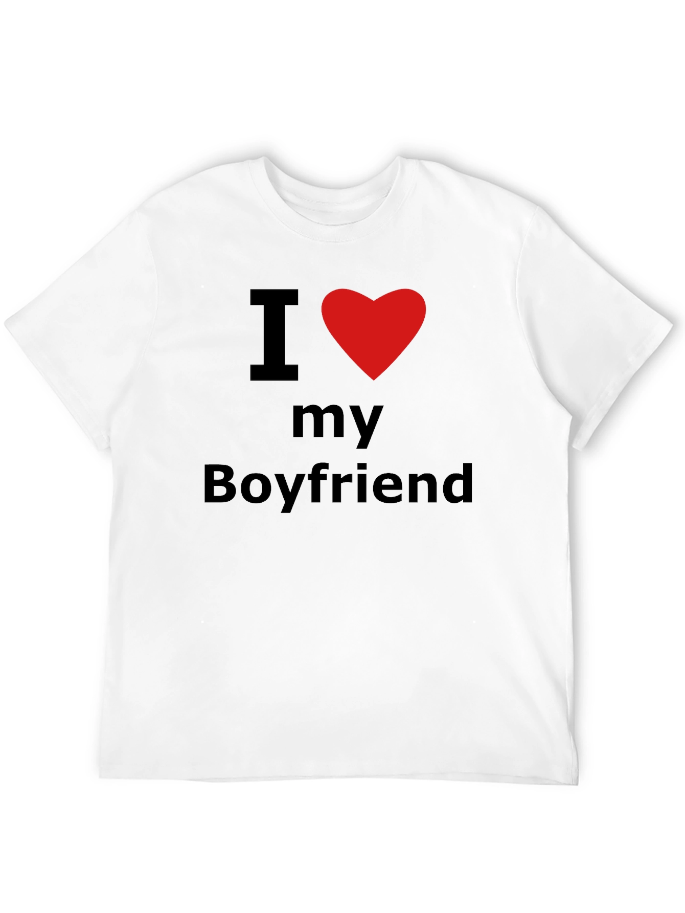 I Heart My Boyfriend T-Shirt - Black Crew Neck