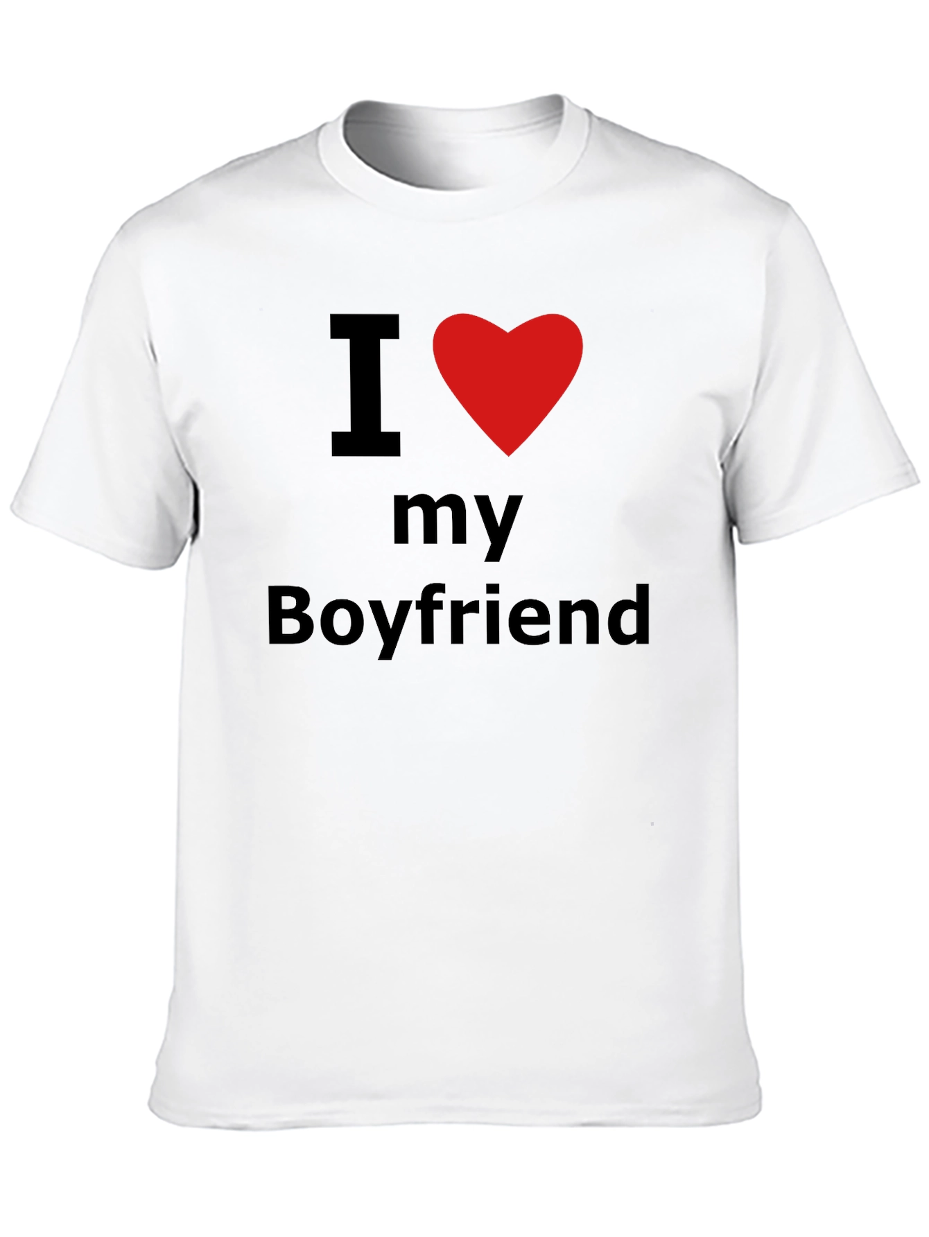 I Heart My Boyfriend T-Shirt - Black Crew Neck