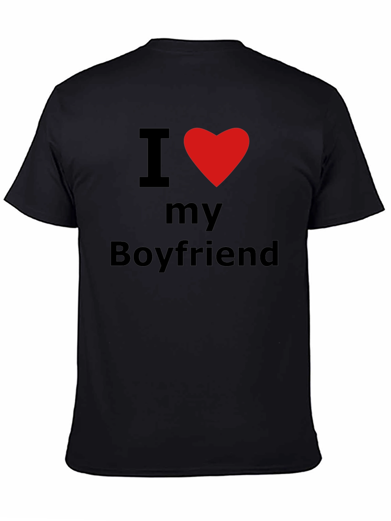 I Heart My Boyfriend T-Shirt - Black Crew Neck
