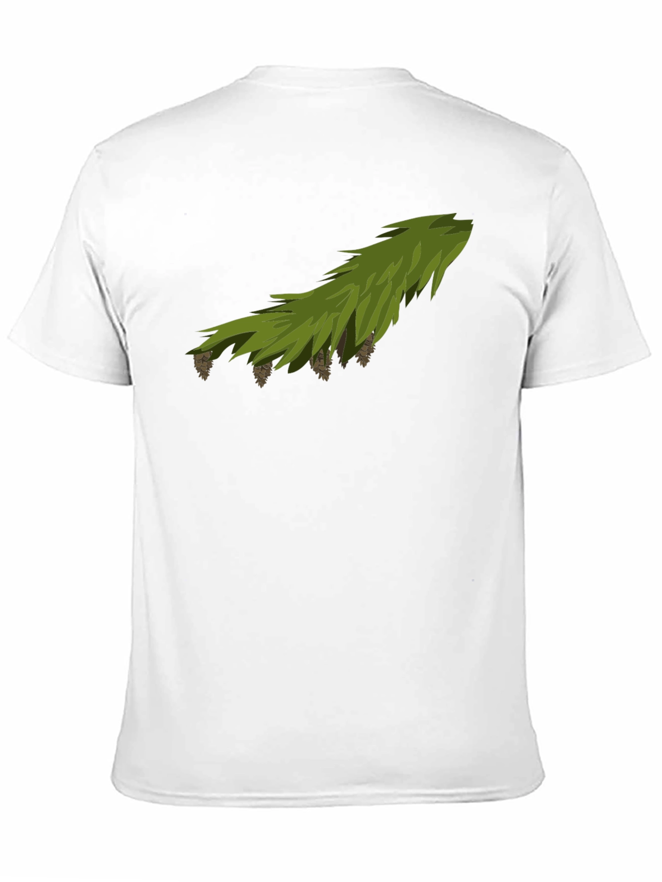 Pine Branch Graphic Tee - Nature Inspired Black T-Shirt