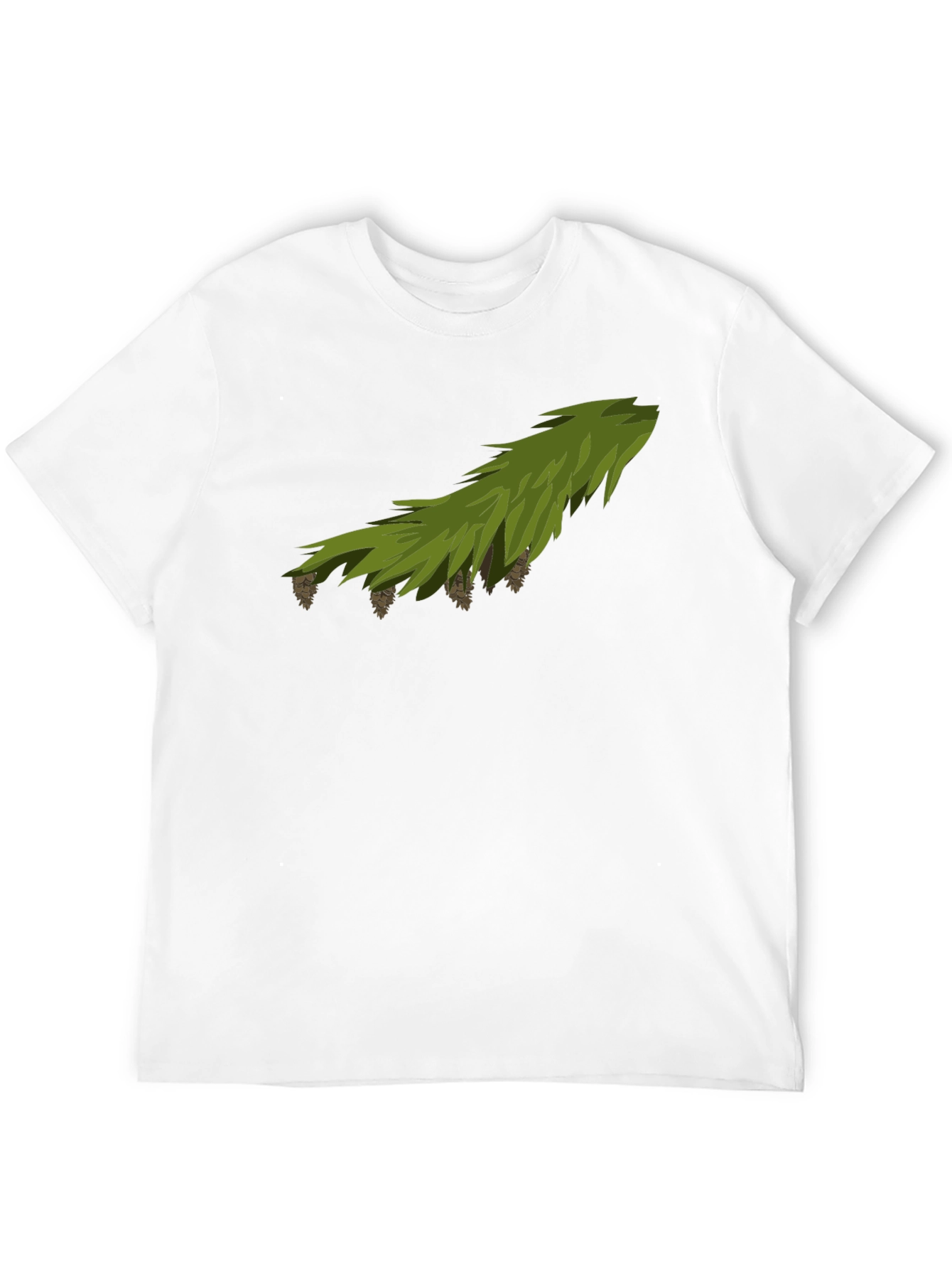 Pine Branch Graphic Tee - Nature Inspired Black T-Shirt