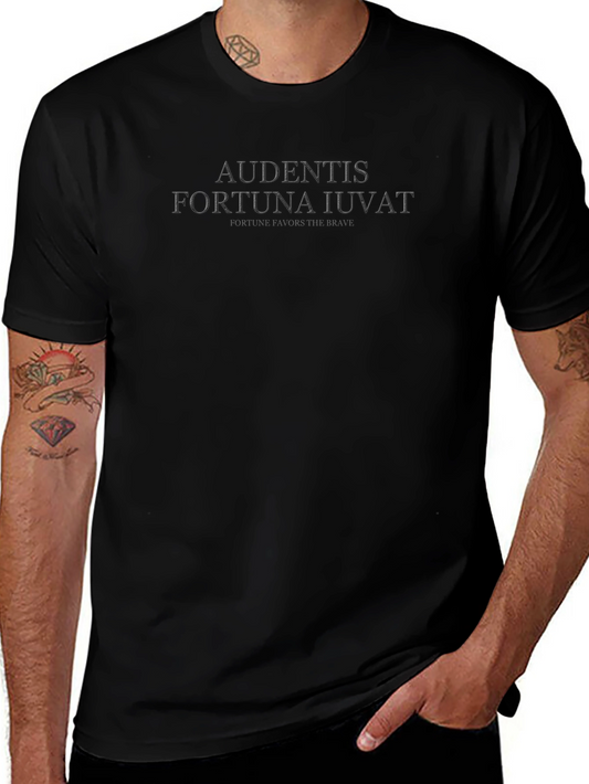 Audentes Fortuna Iuvat Mens Black T-Shirt