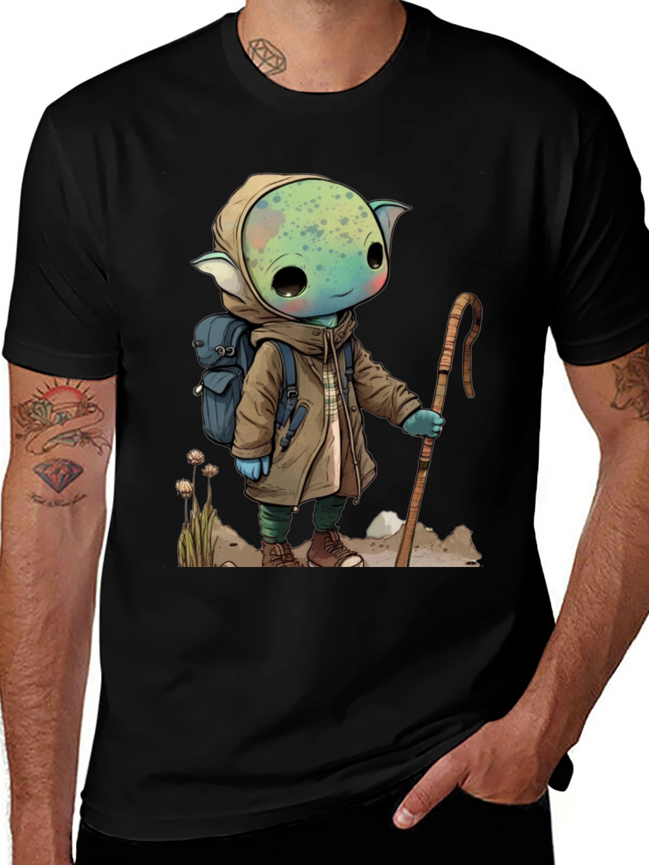 Cartoon Adventurer Graphic Tee