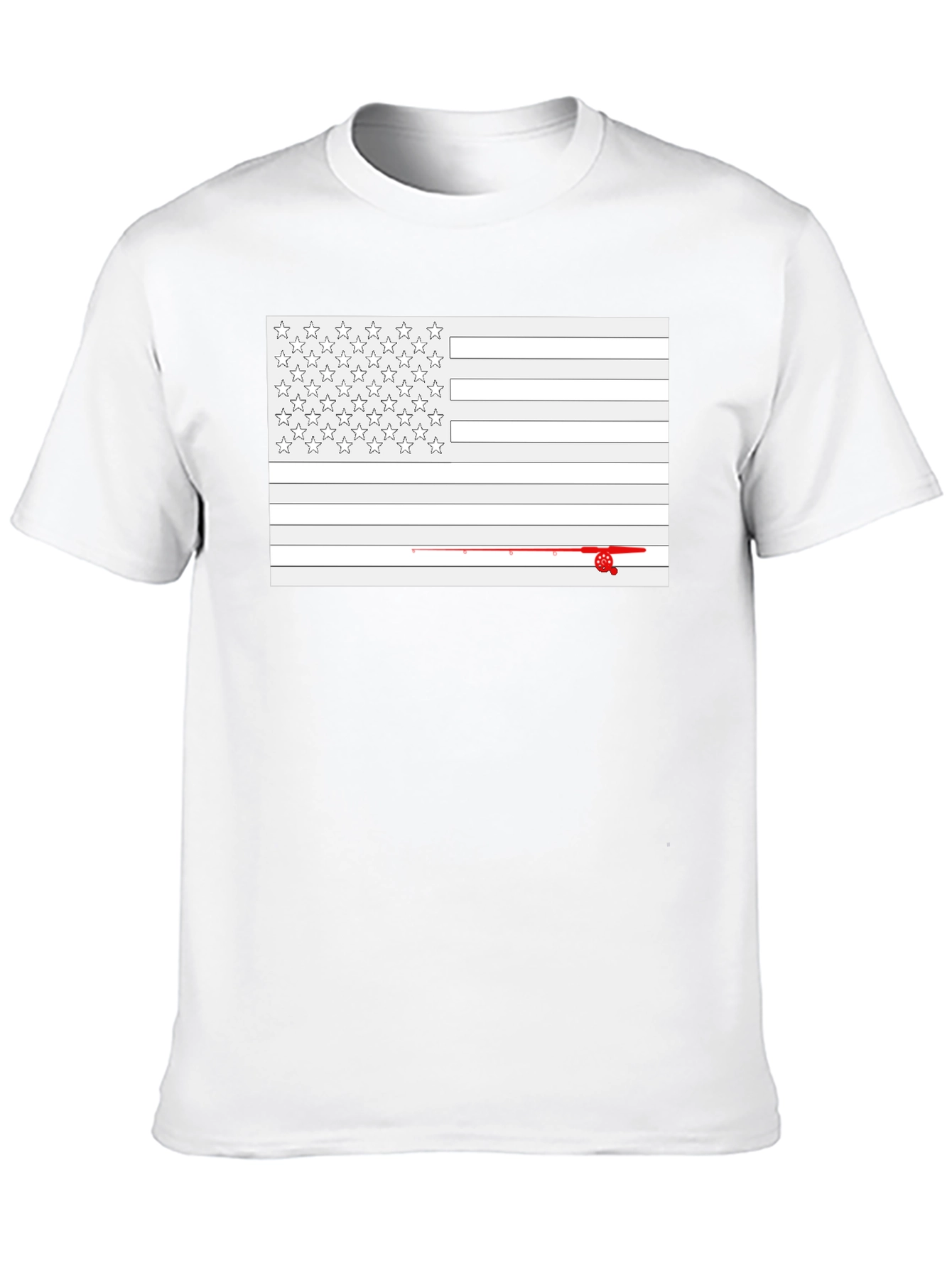 Fishing American Flag Graphic T-Shirt
