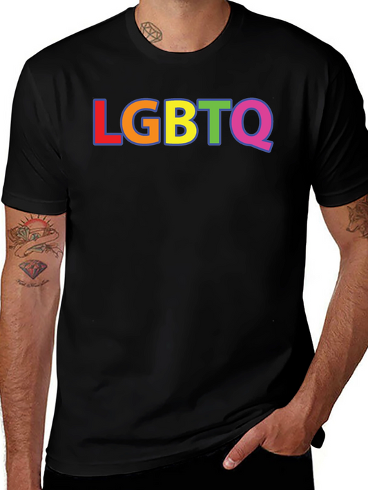 LGBTQ Pride Rainbow T-Shirt - Black Short Sleeve