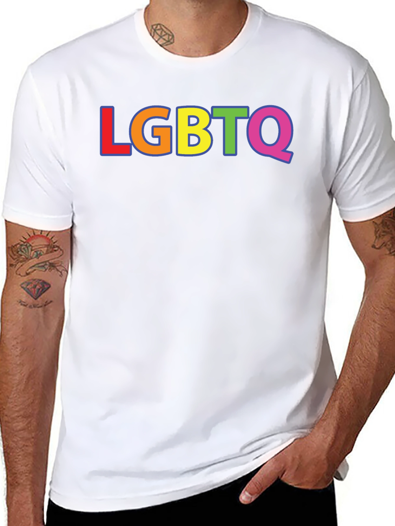 LGBTQ Pride Rainbow T-Shirt - Black Short Sleeve
