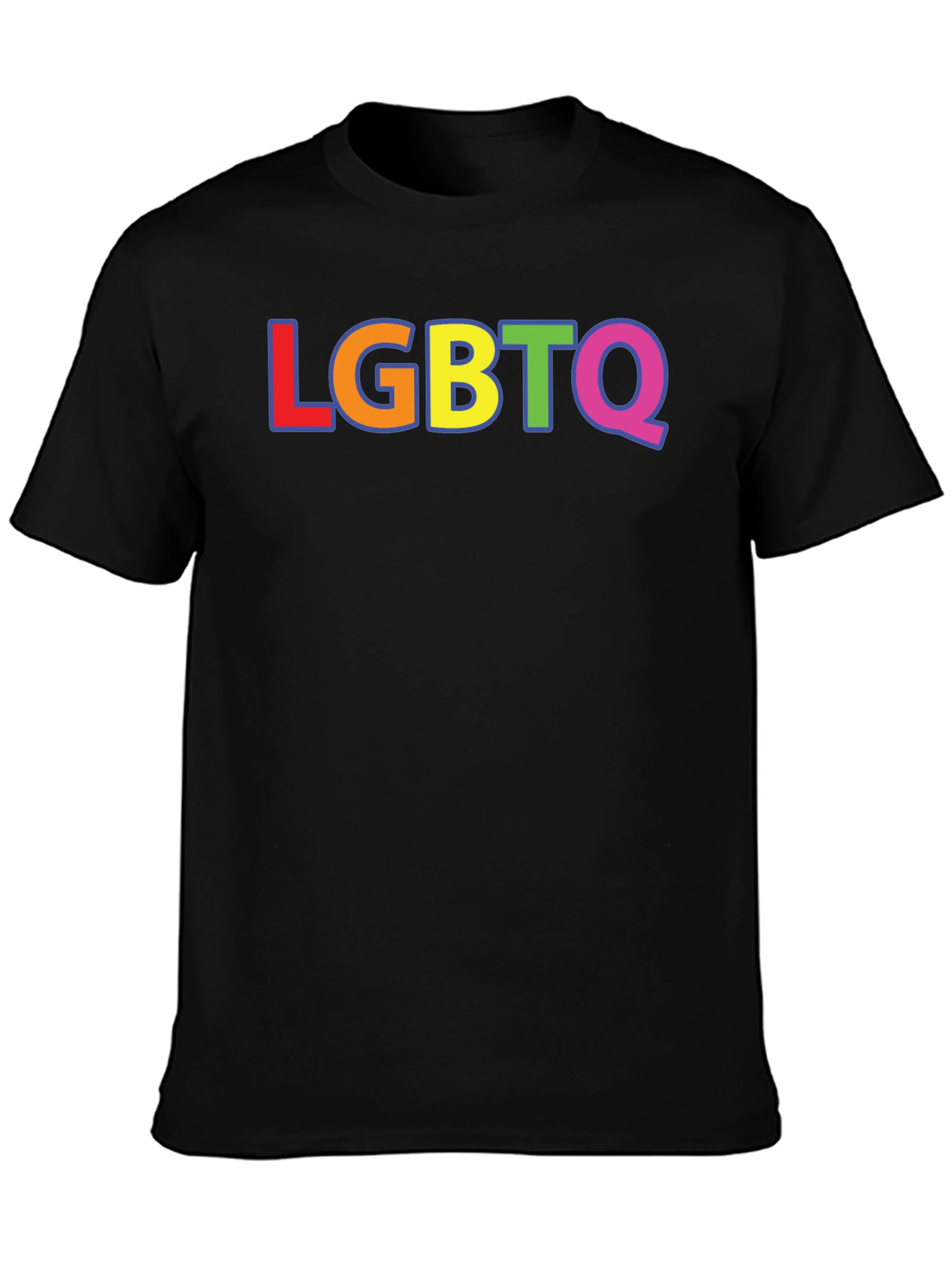 LGBTQ Pride Rainbow T-Shirt - Black Short Sleeve