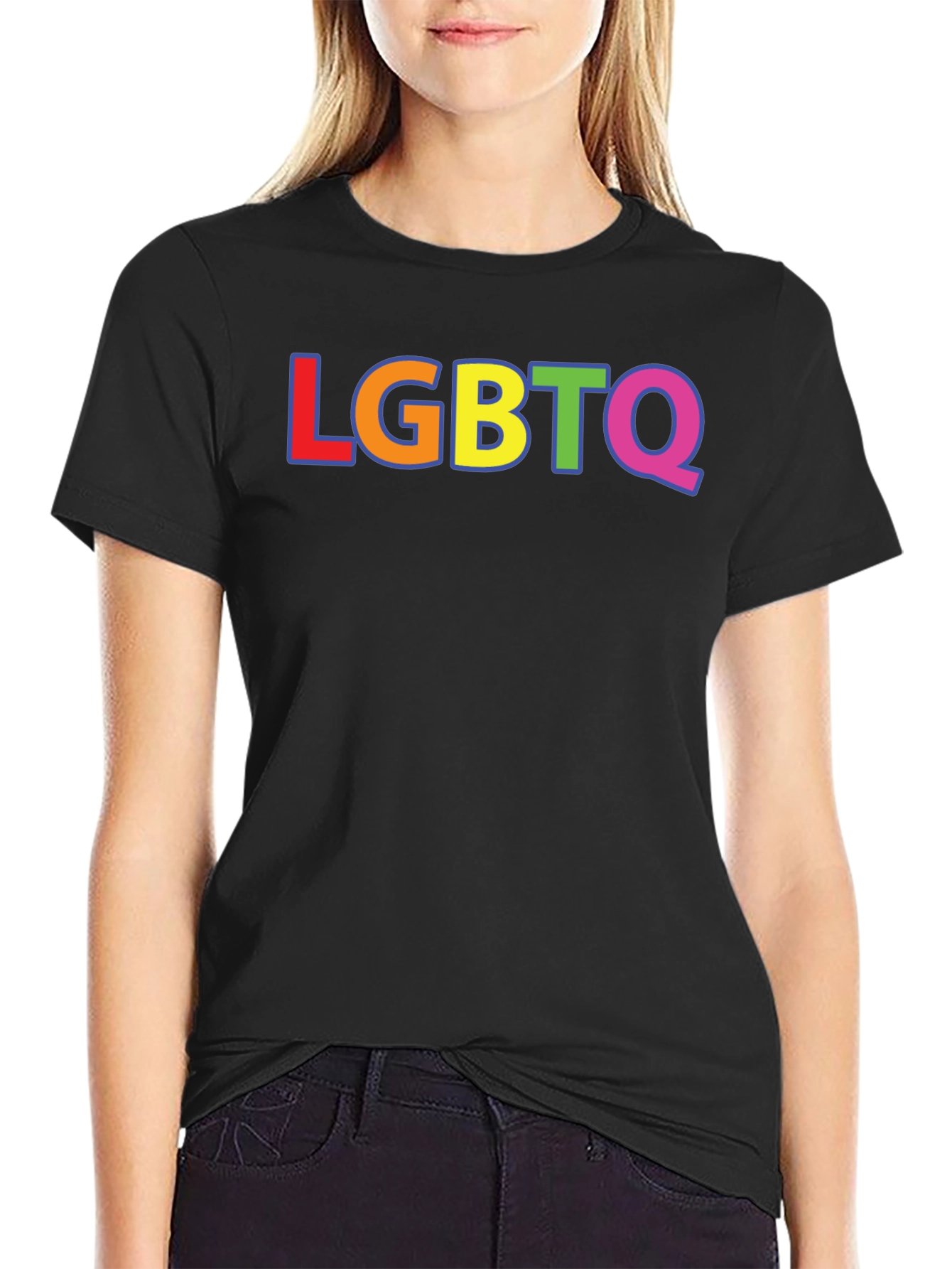 LGBTQ Pride Rainbow T-Shirt - Black Short Sleeve