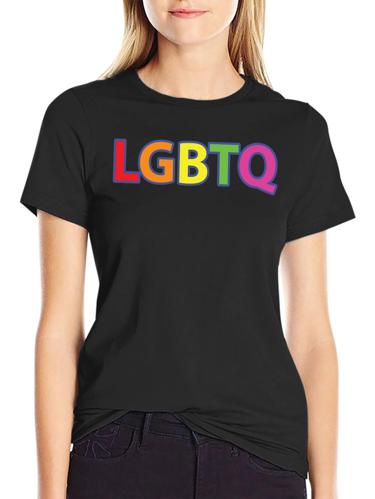 LGBTQ Pride Rainbow T-Shirt - Black Short Sleeve