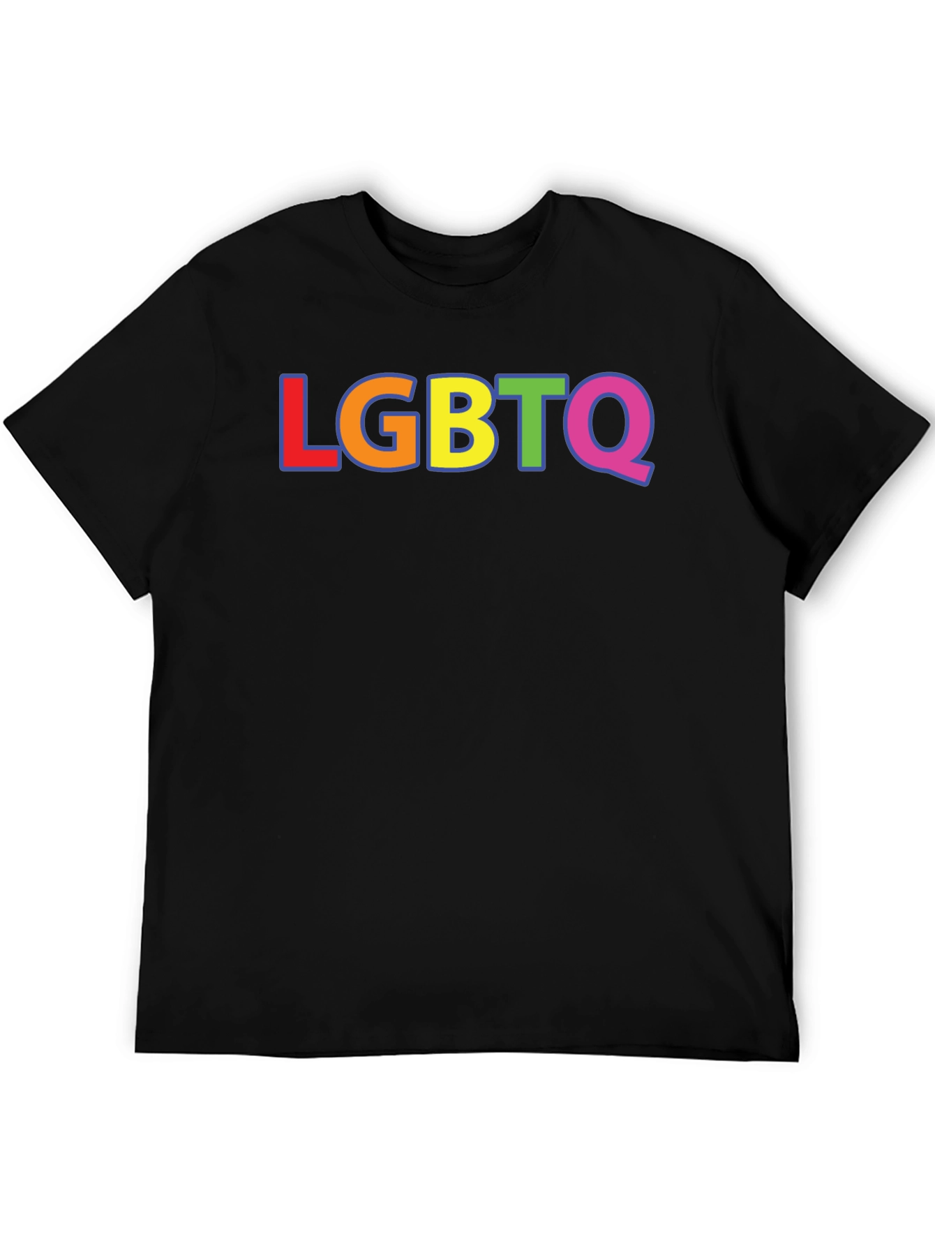 LGBTQ Pride Rainbow T-Shirt - Black Short Sleeve