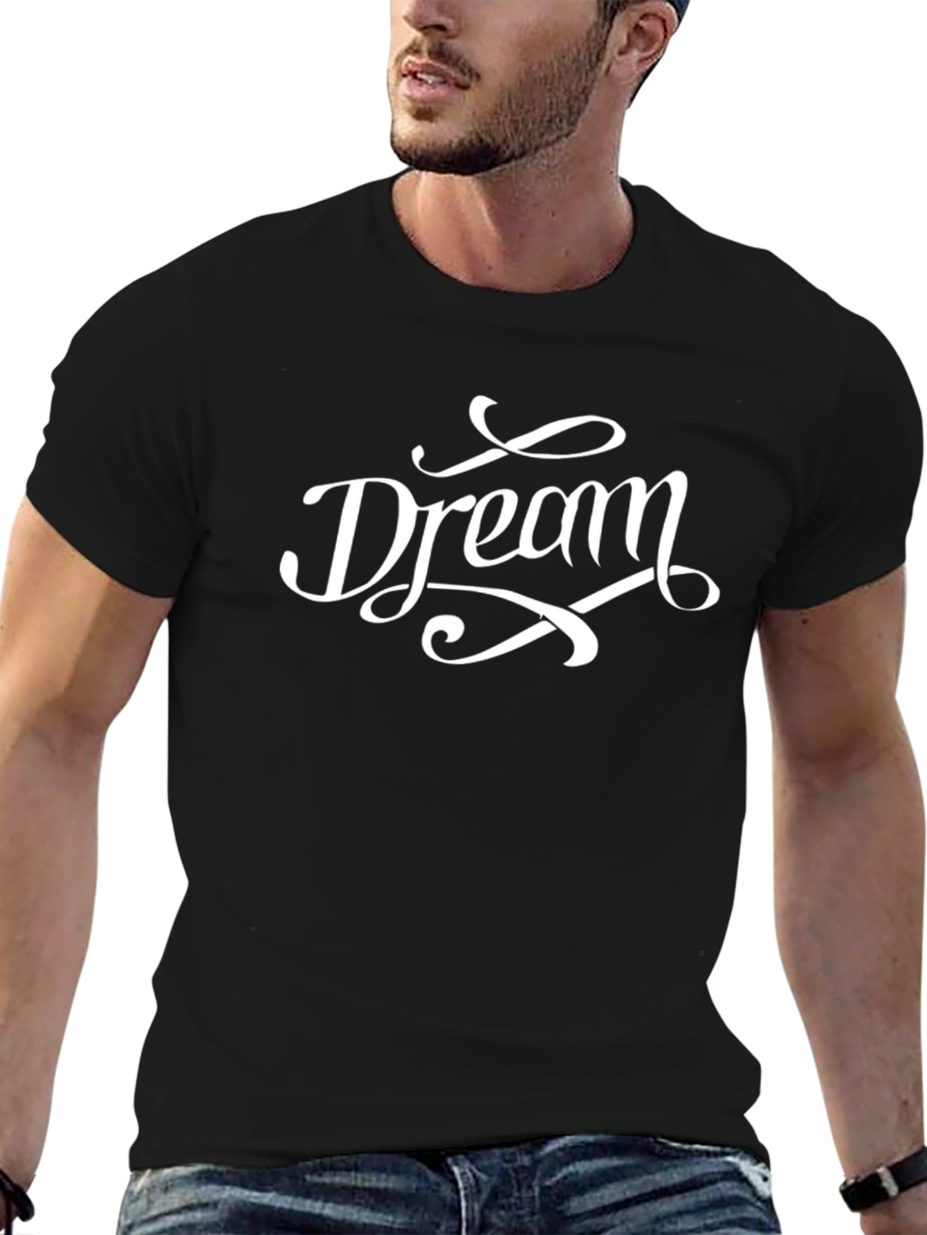 Dream Graphic Print Black T-Shirt