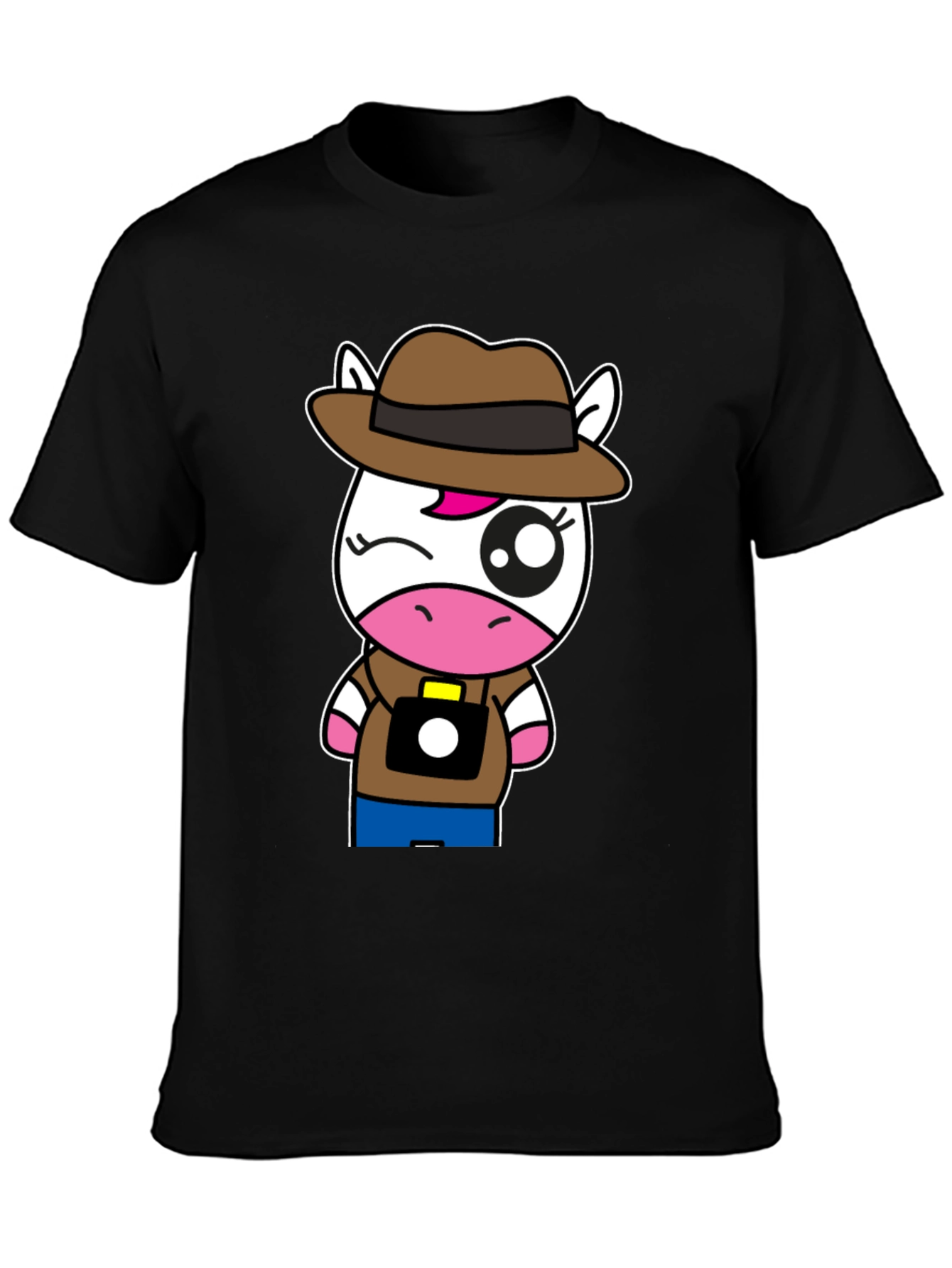 Cartoon Unicorn Photographer T-Shirt