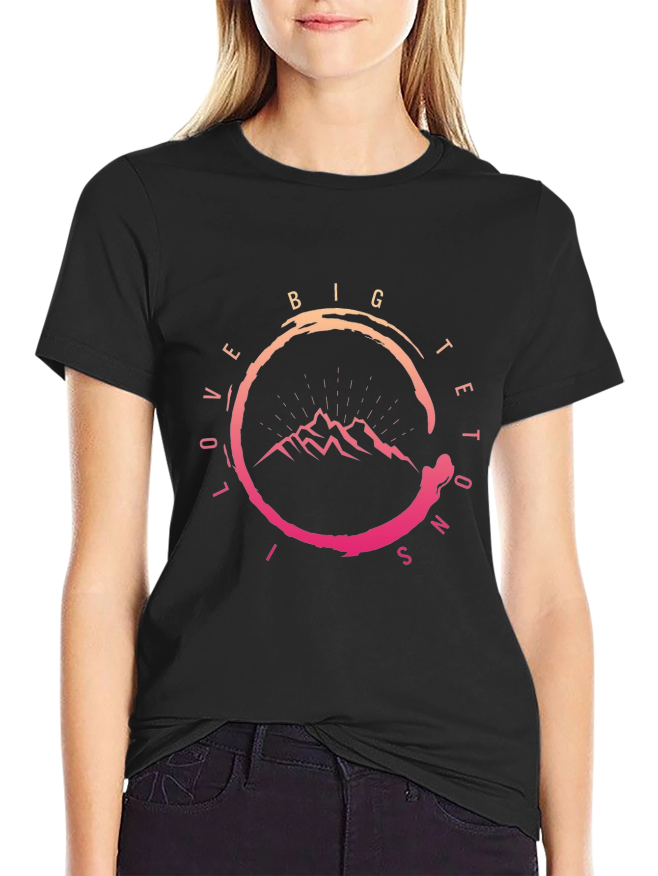 Big Tetons Love Black T-Shirt