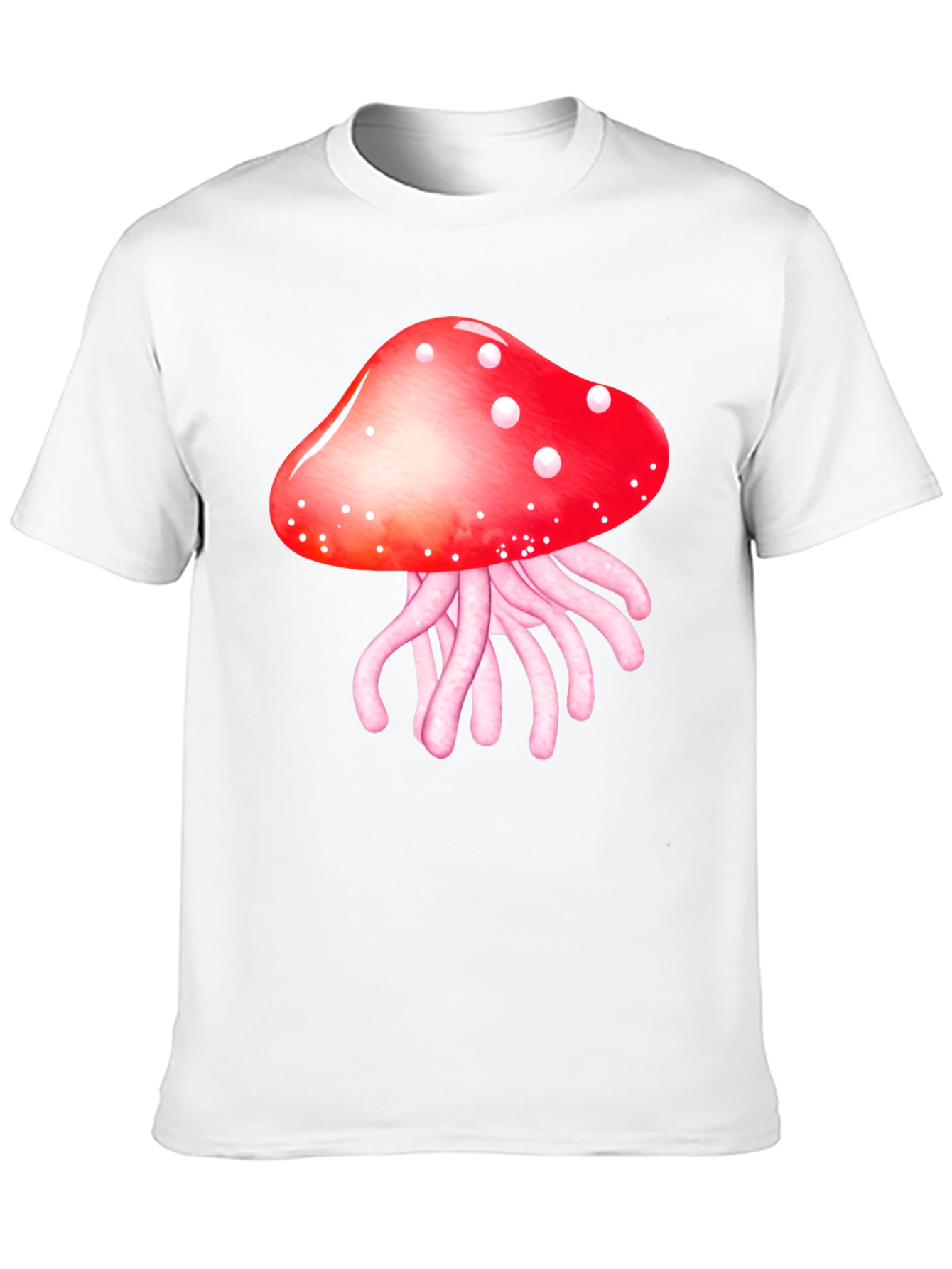Mushroom Jellyfish Graphic T-Shirt - Funky Crew Neck Tee