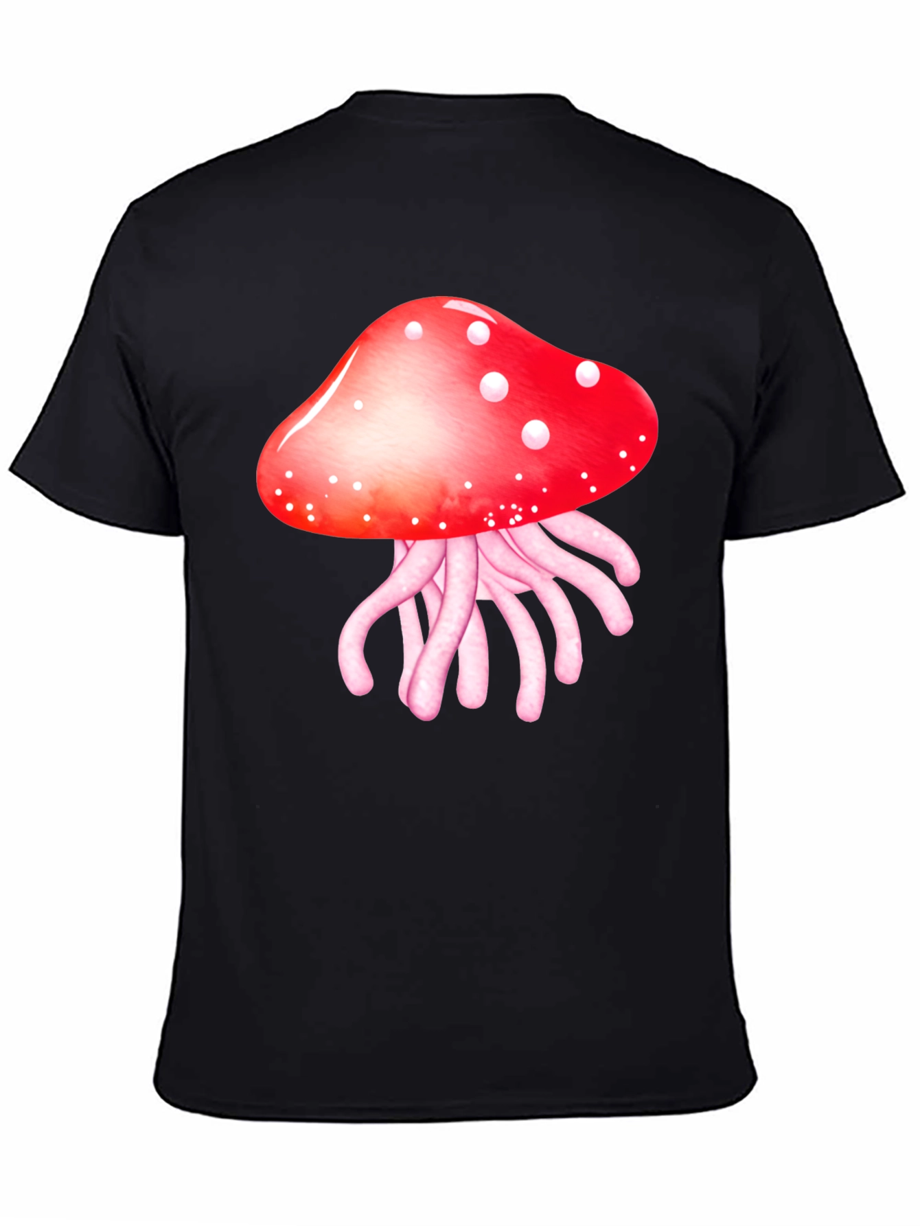 Mushroom Jellyfish Graphic T-Shirt - Funky Crew Neck Tee