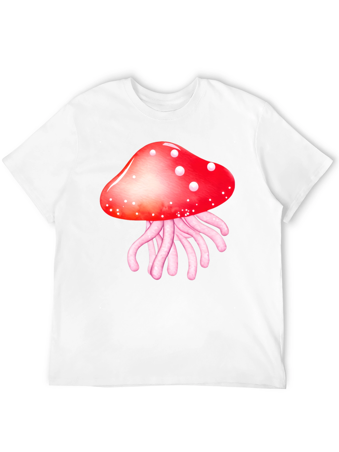 Mushroom Jellyfish Graphic T-Shirt - Funky Crew Neck Tee