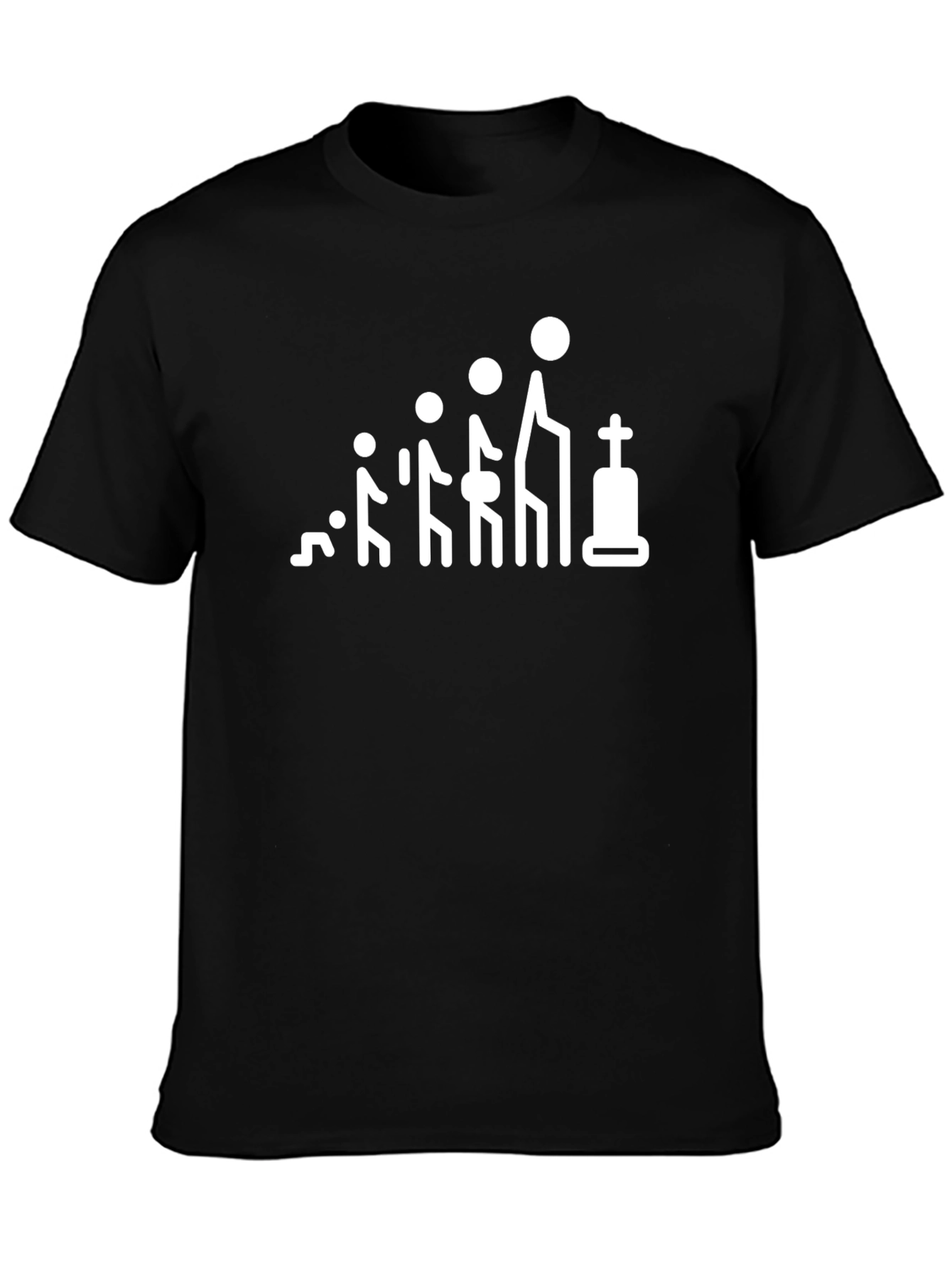 Life Evolution Funny Graphic Tee - Black
