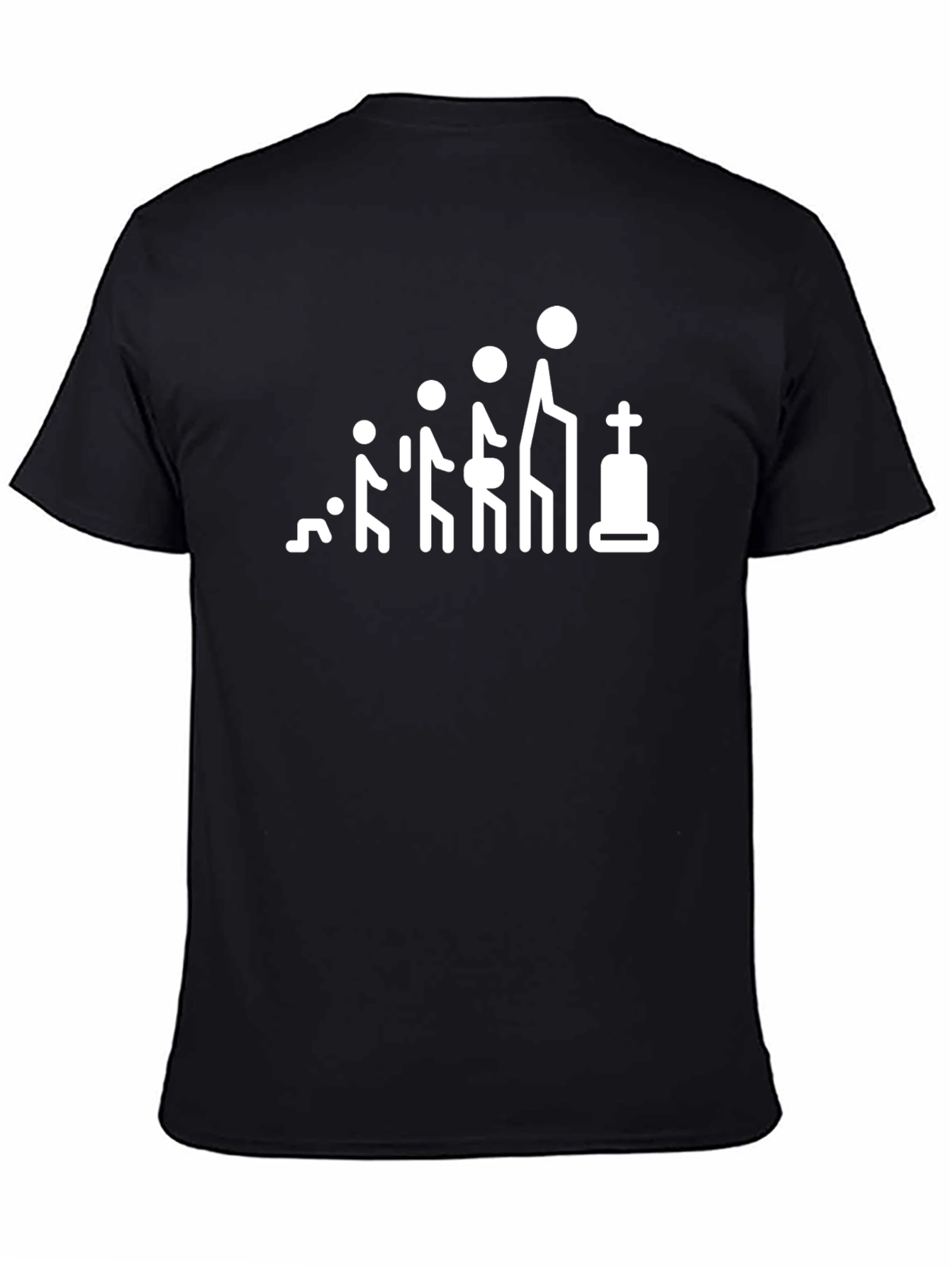 Life Evolution Funny Graphic Tee - Black