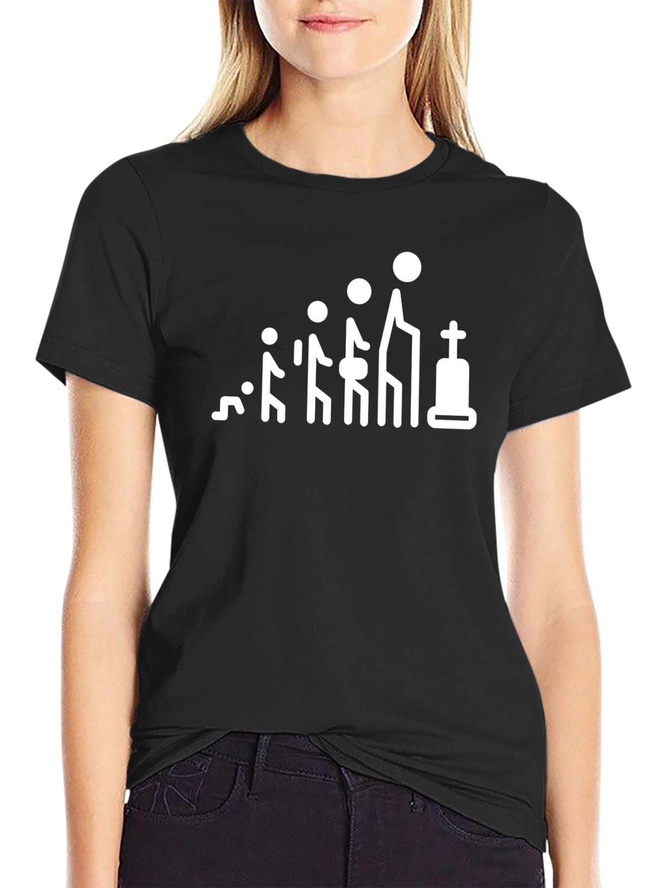 Life Evolution Funny Graphic Tee - Black