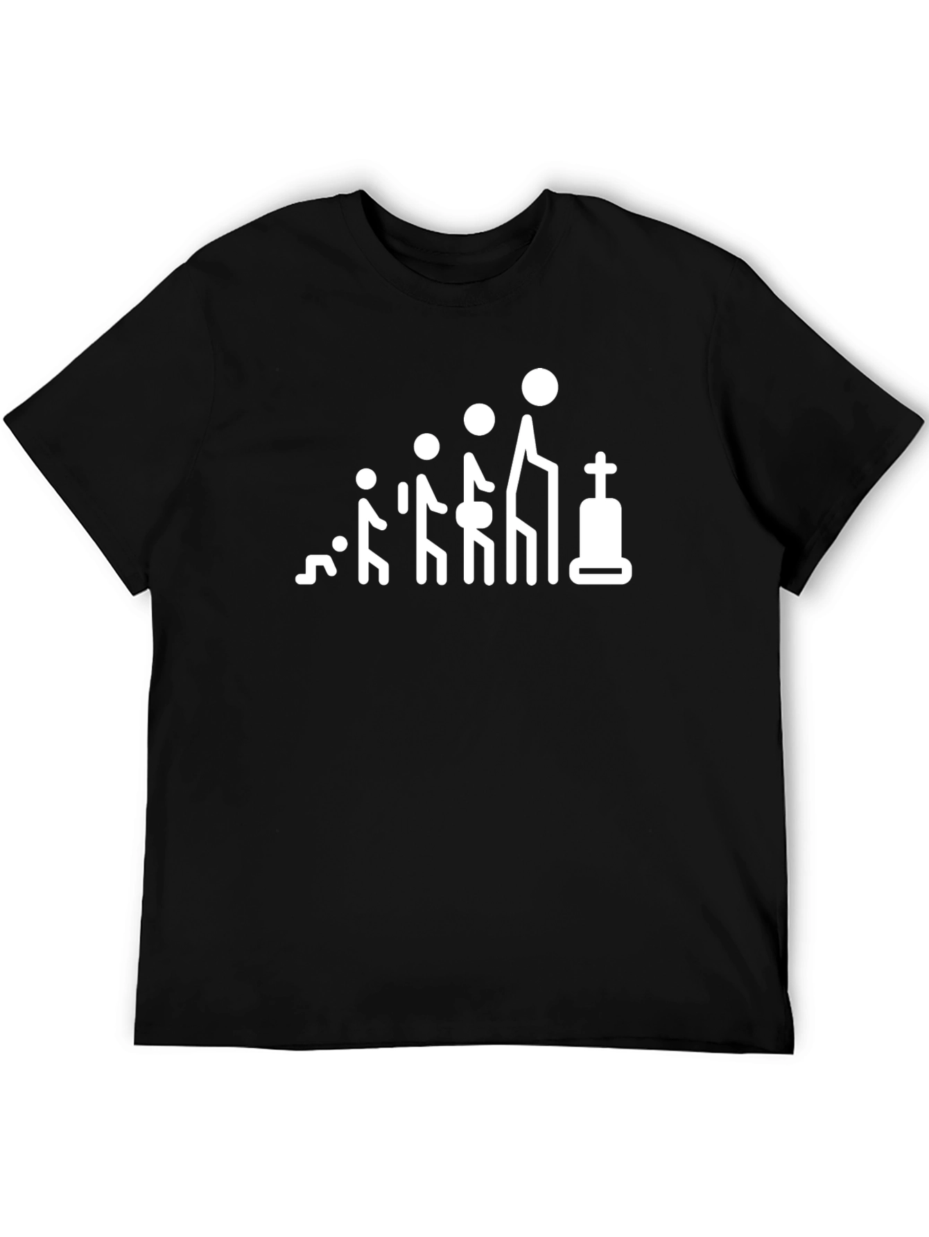 Life Evolution Funny Graphic Tee - Black