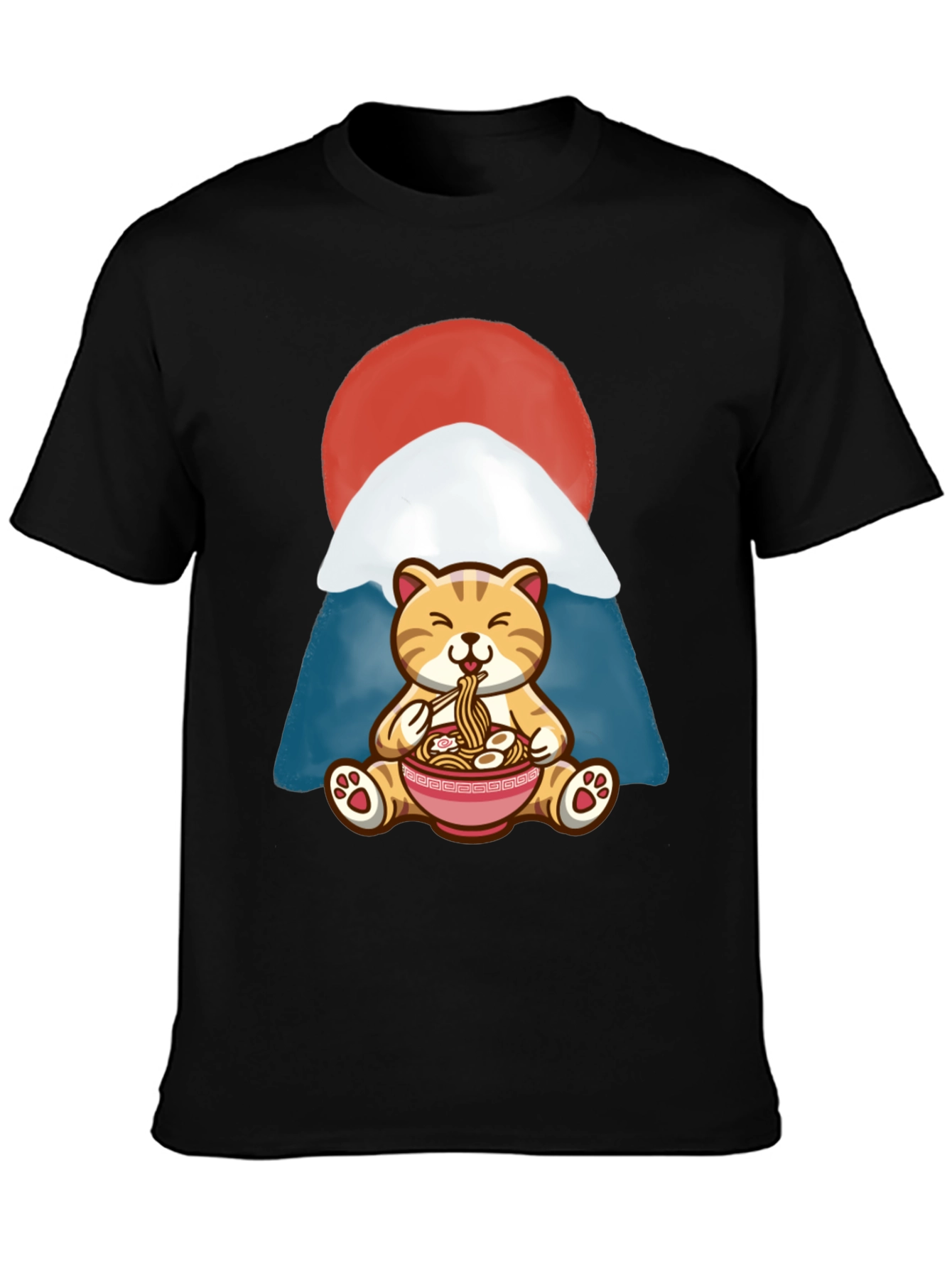 Cute Cat Ramen Bowl T-Shirt