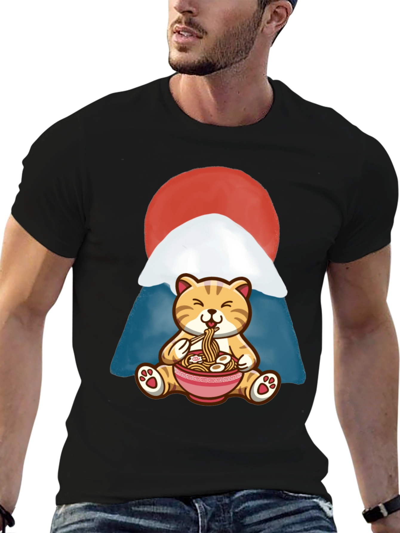 Cute Cat Ramen Bowl T-Shirt