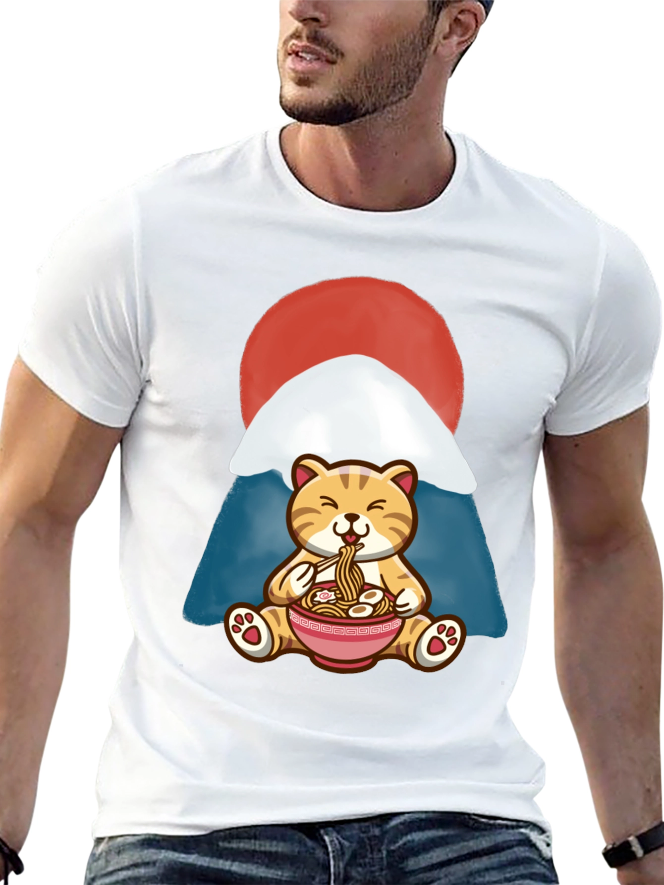 Cute Cat Ramen Bowl T-Shirt