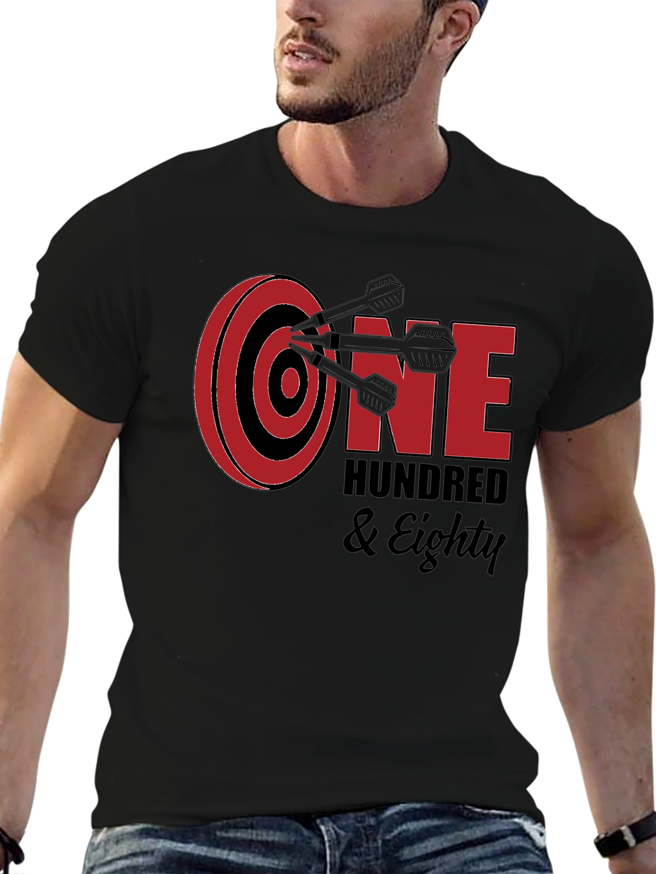 One Hundred & Eighty Darts T-Shirt - Black