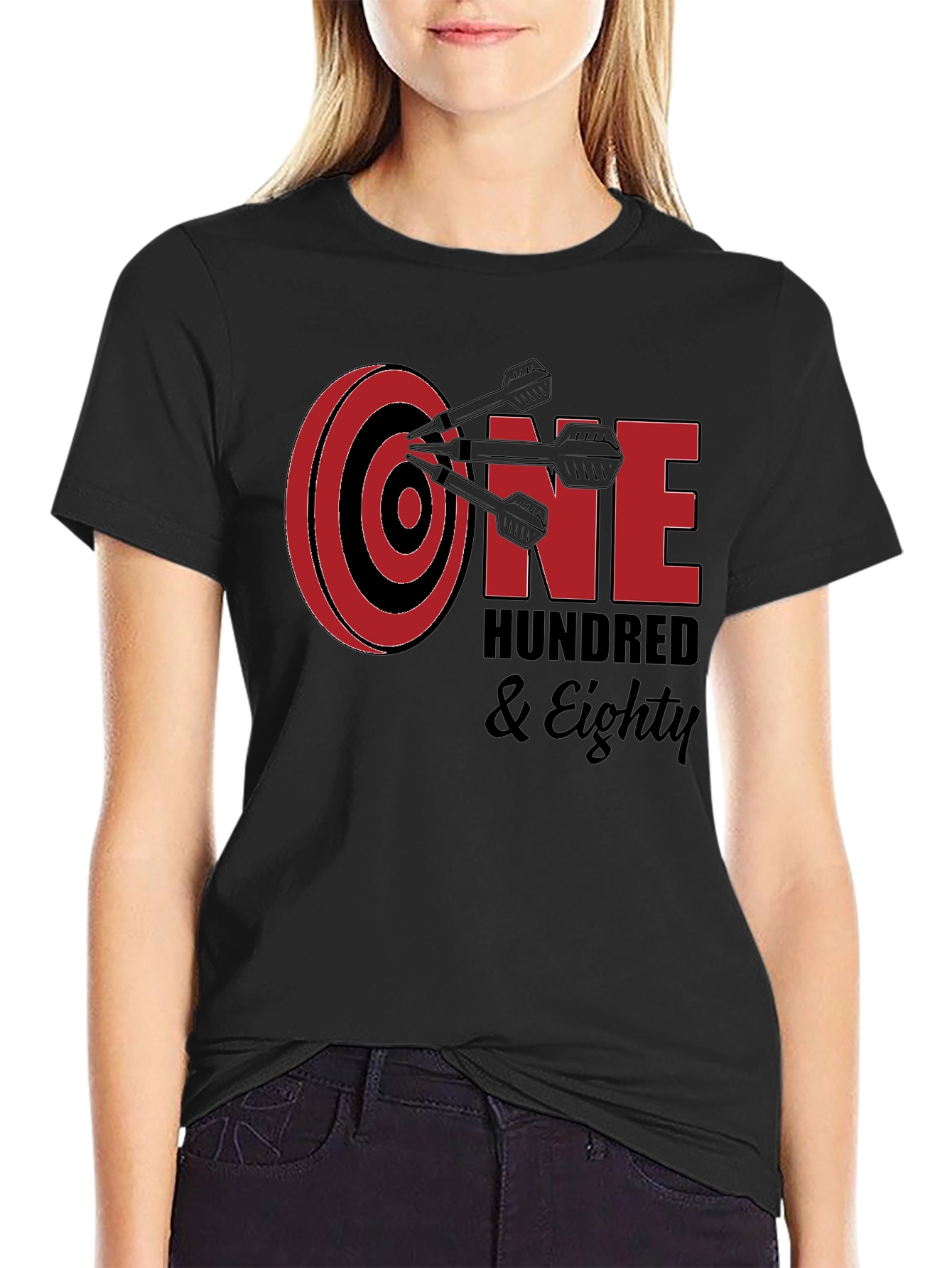 One Hundred & Eighty Darts T-Shirt - Black