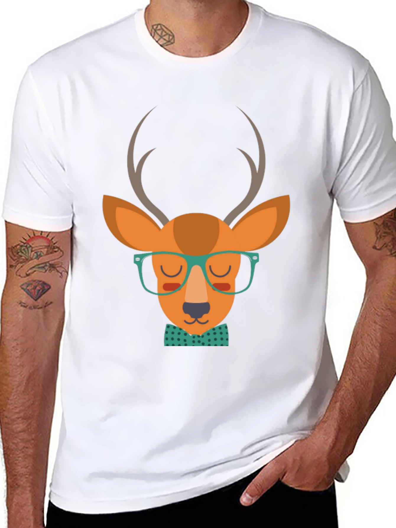 Hipster Deer Graphic Tee