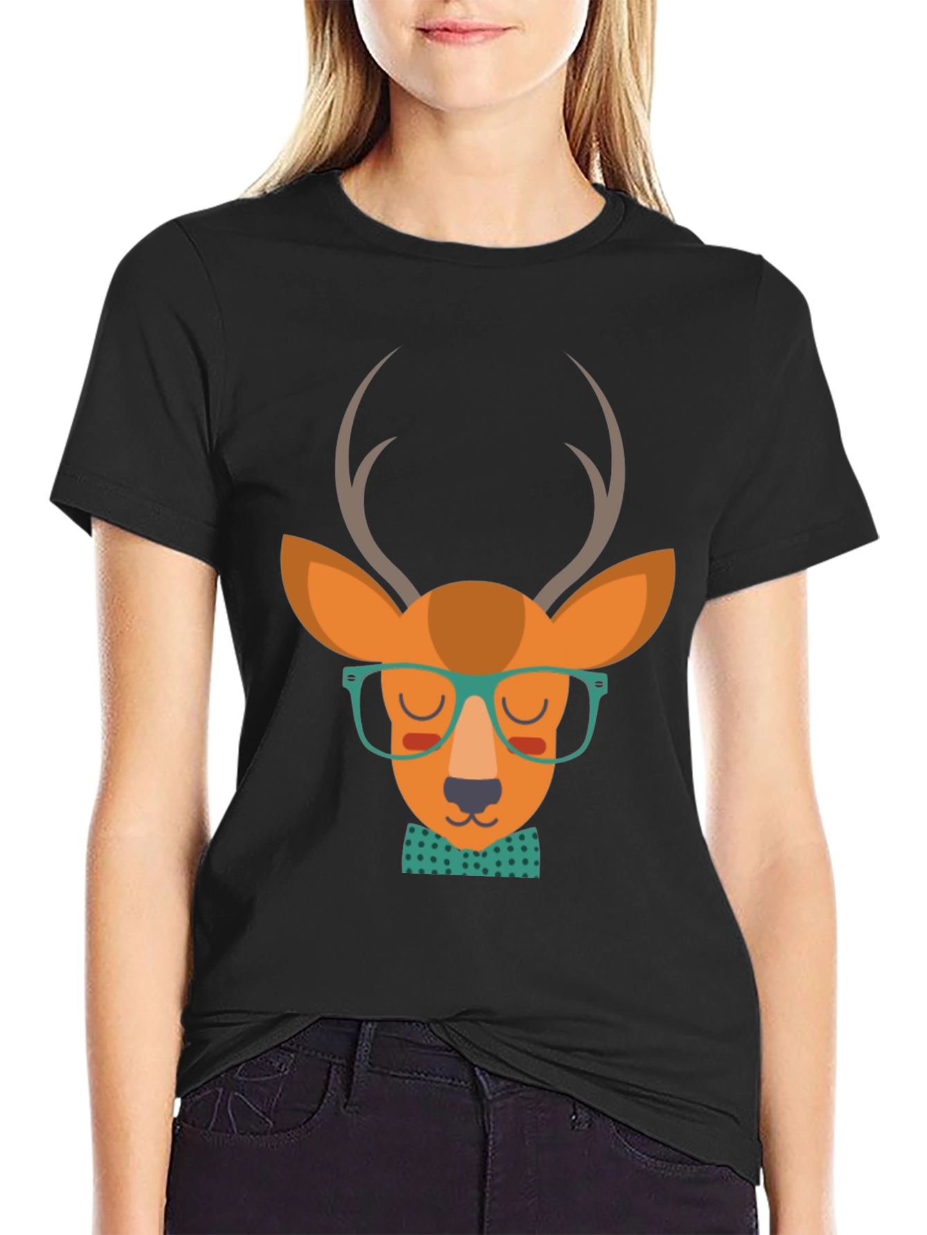 Hipster Deer Graphic Tee