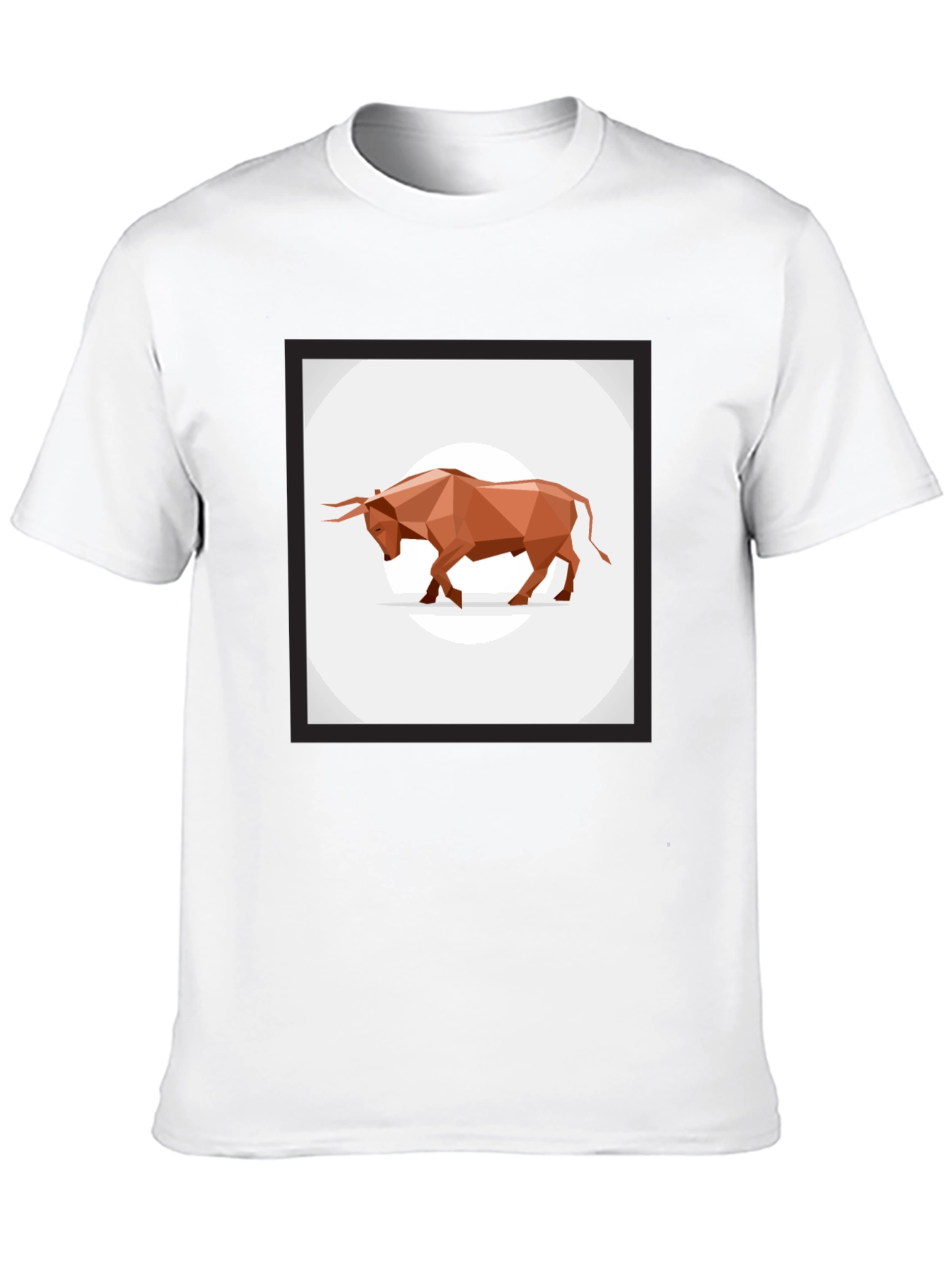 Geometric Bull Graphic Tee - Stylish Mens Black T-Shirt