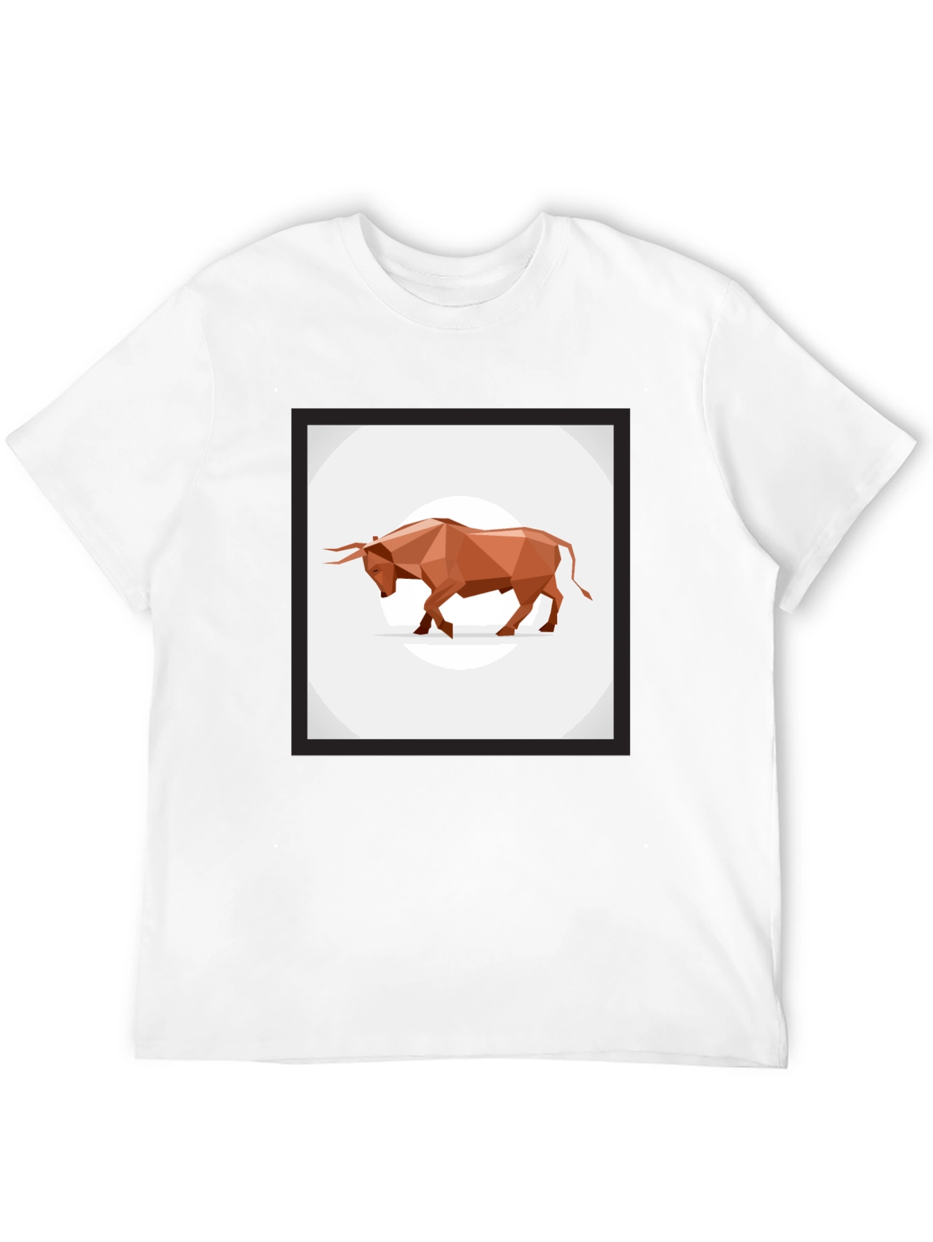 Geometric Bull Graphic Tee - Stylish Mens Black T-Shirt