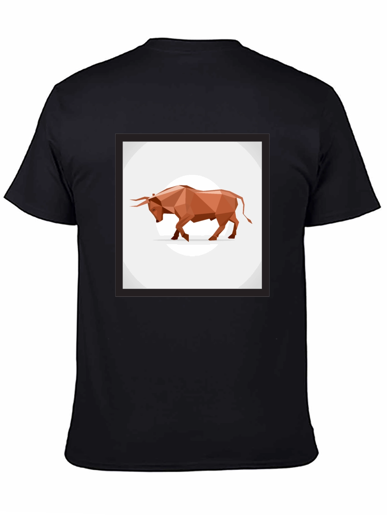 Geometric Bull Graphic Tee - Stylish Mens Black T-Shirt