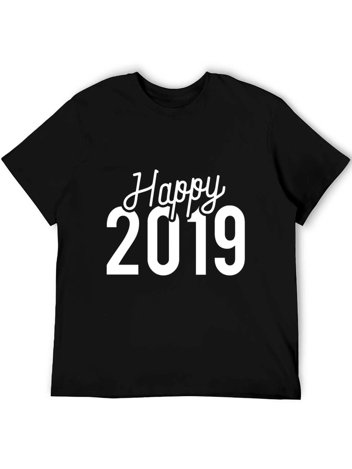 Happy 2019 Black T-Shirt - New Year Celebration Tee