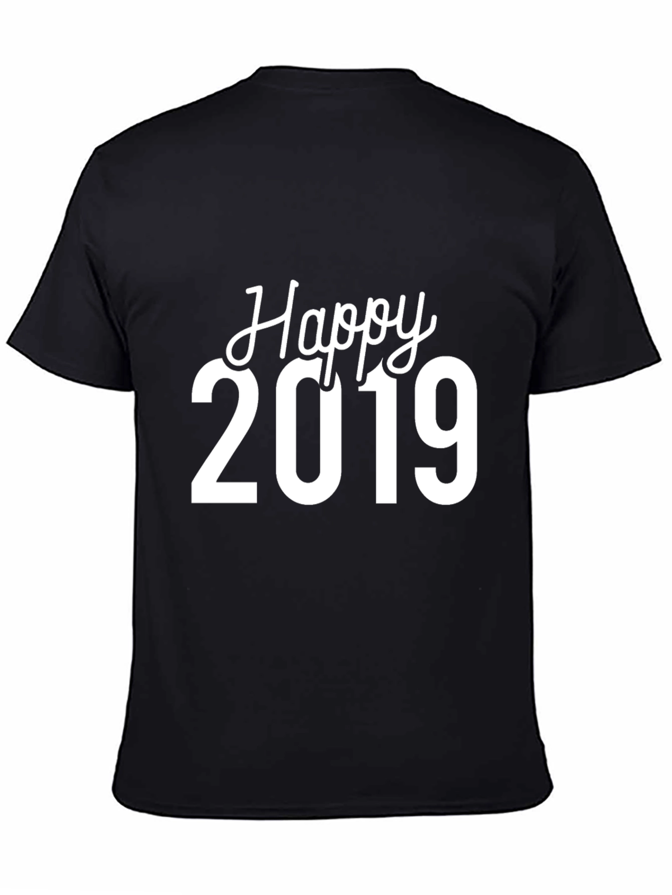 Happy 2019 Black T-Shirt - New Year Celebration Tee