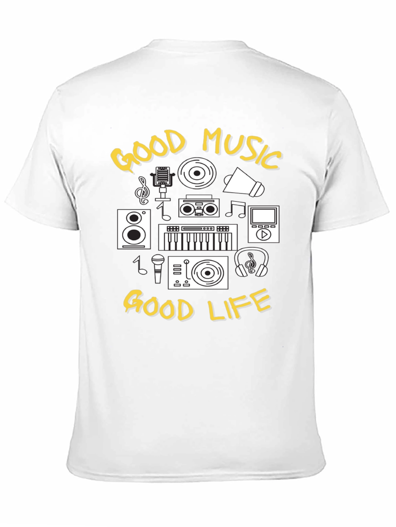 Good Music Good Life Black Graphic Tee