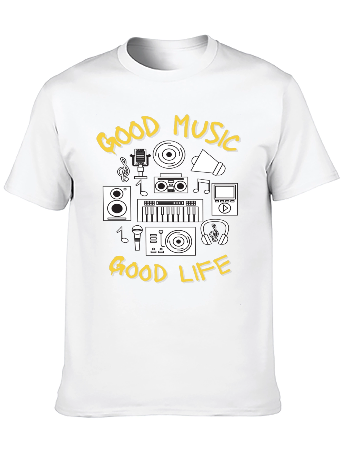 Good Music Good Life Black Graphic Tee