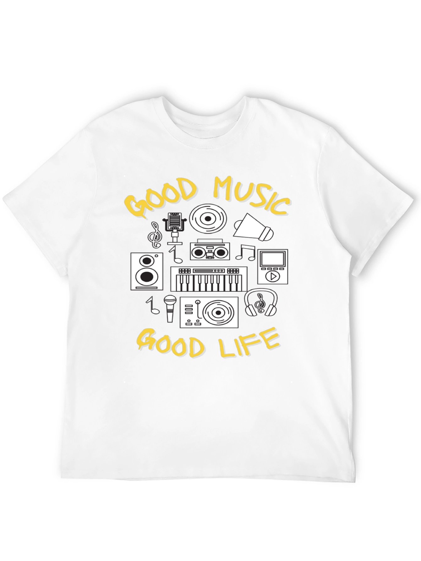 Good Music Good Life Black Graphic Tee