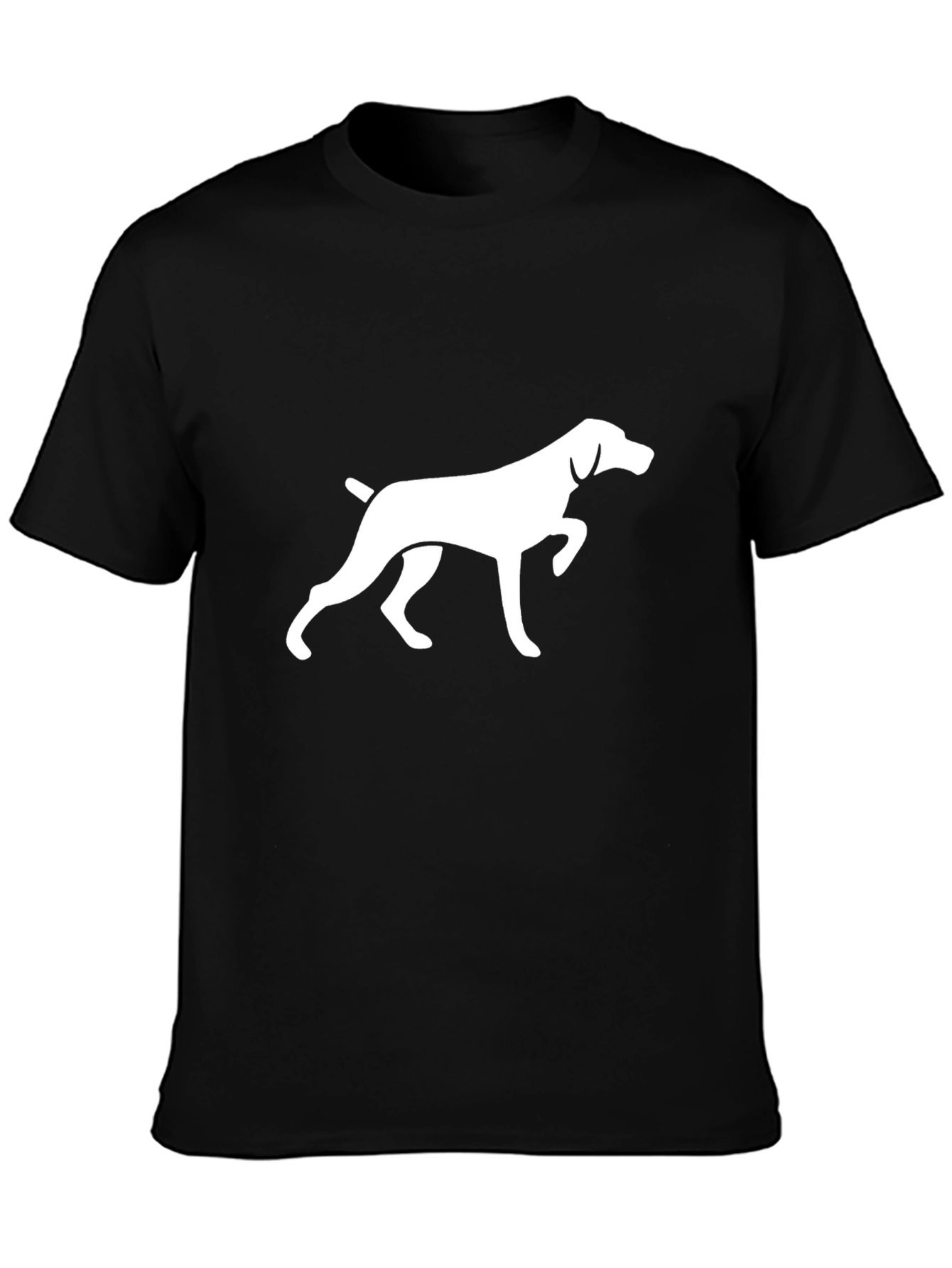 Pointer Dog Graphic Tee - Black Cotton T-Shirt