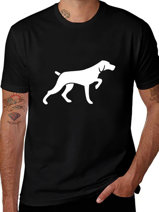 Pointer Dog Graphic Tee - Black Cotton T-Shirt