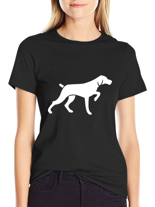 Pointer Dog Graphic Tee - Black Cotton T-Shirt