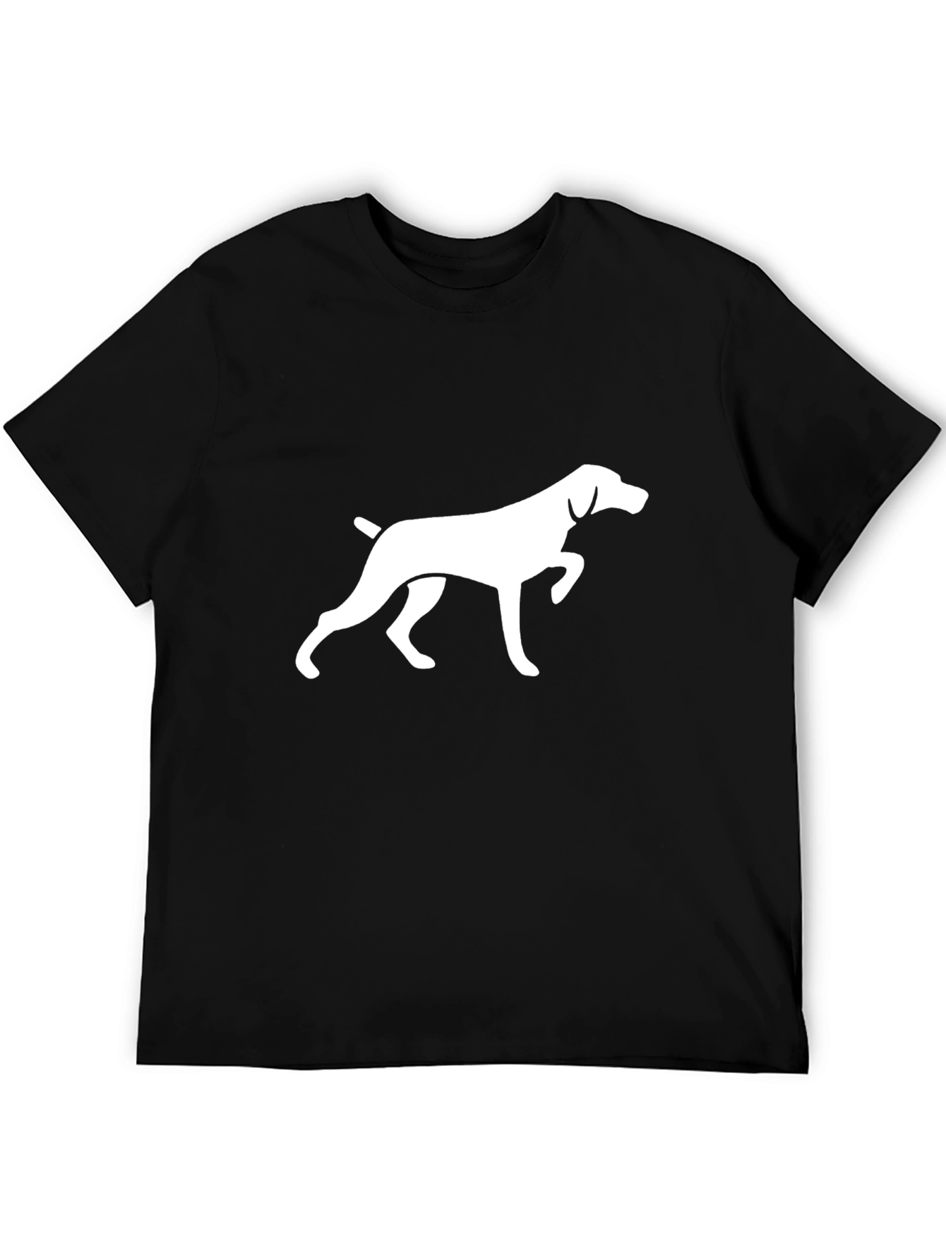 Pointer Dog Graphic Tee - Black Cotton T-Shirt