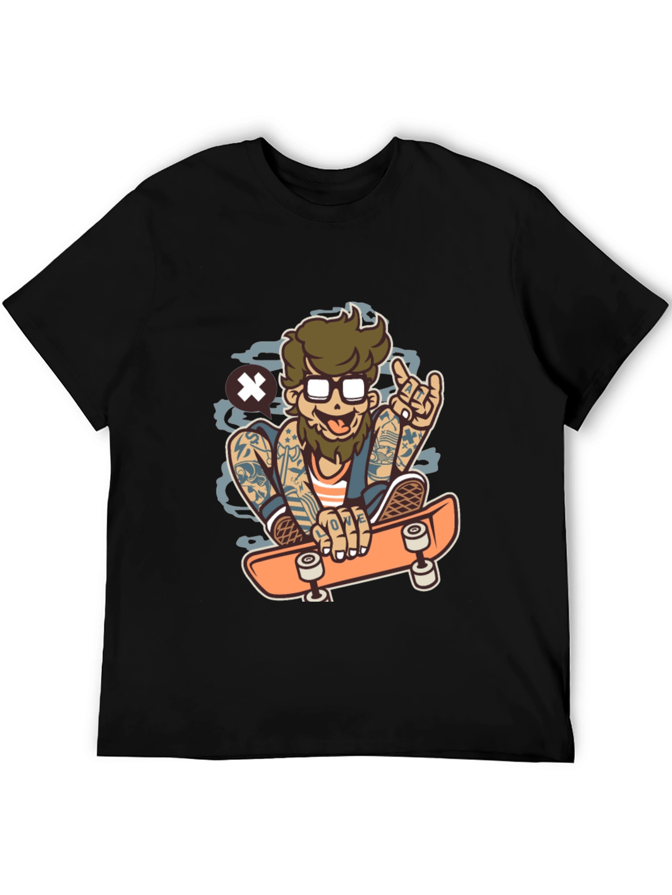 Skater Cartoon Graphic T-Shirt