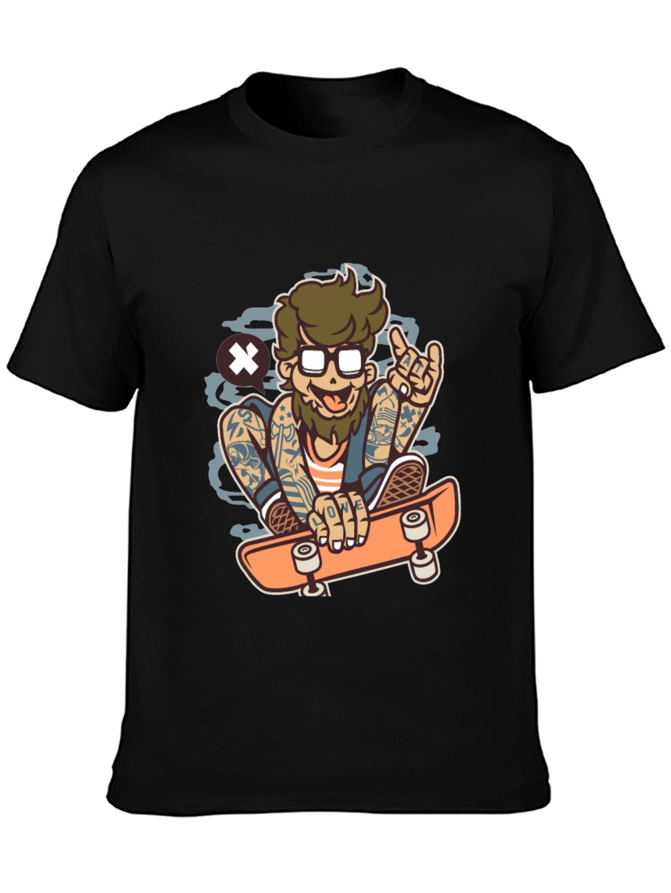 Skater Cartoon Graphic T-Shirt