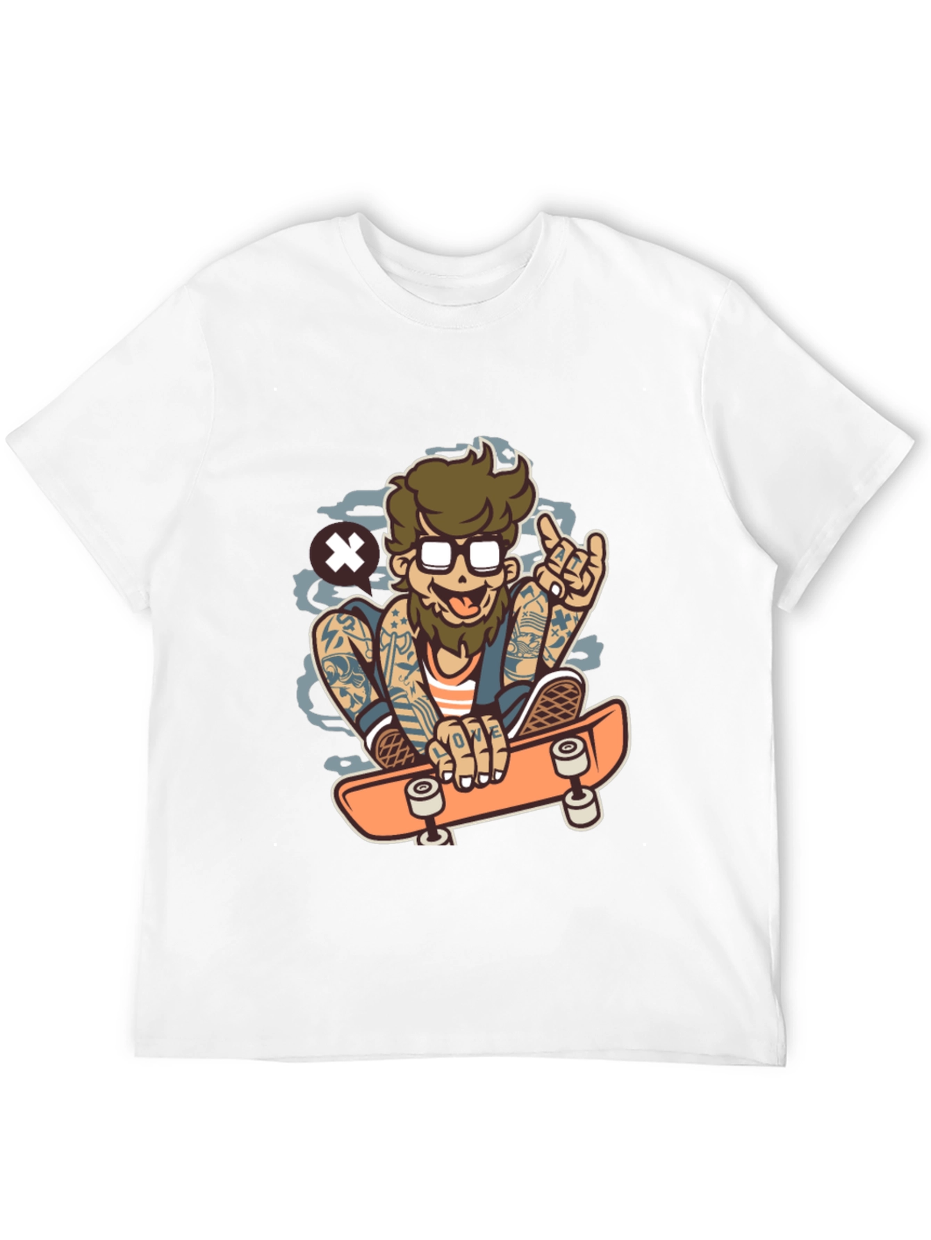 Skater Cartoon Graphic T-Shirt
