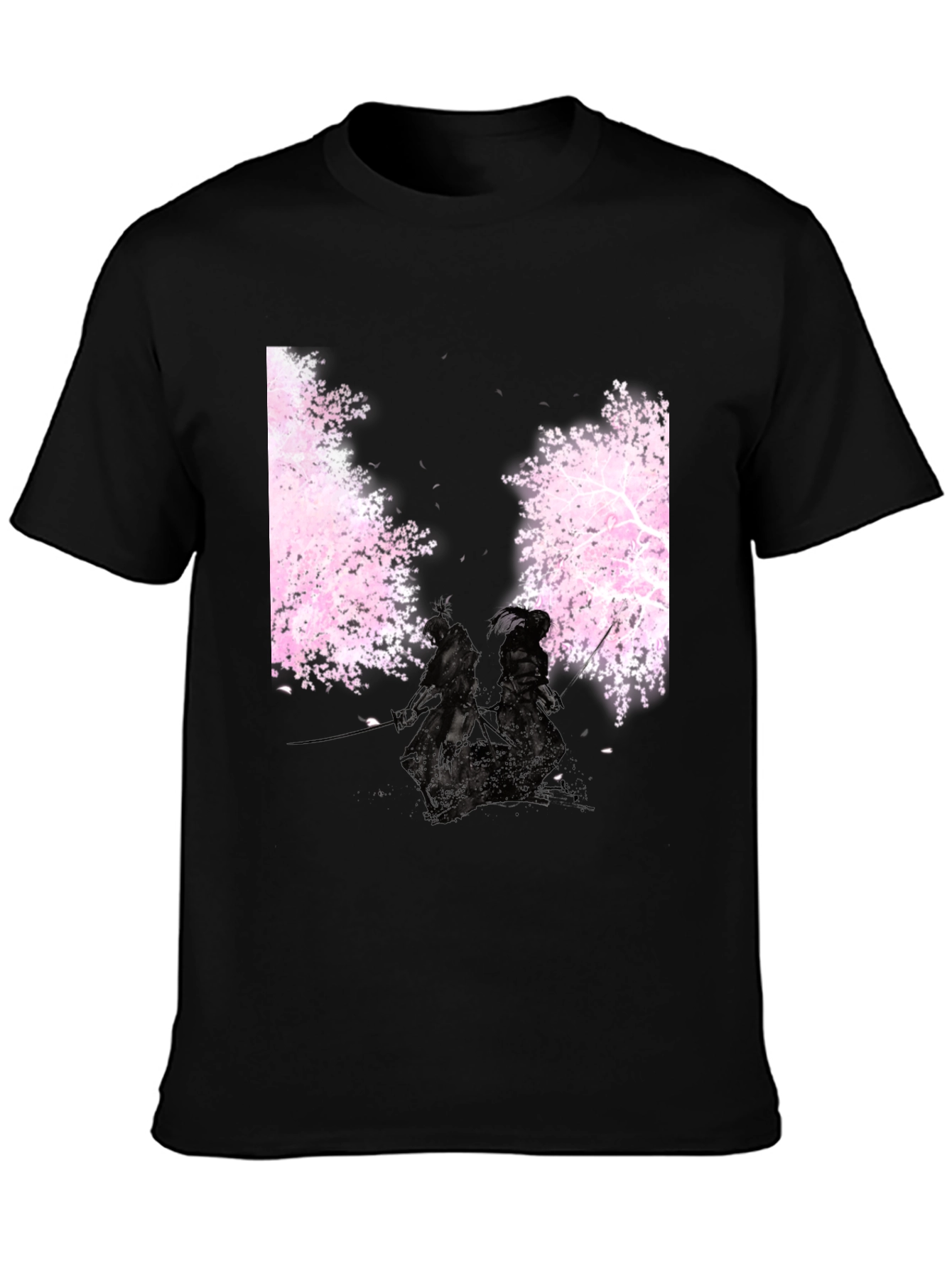 Samurai Cherry Blossom Black T-Shirt