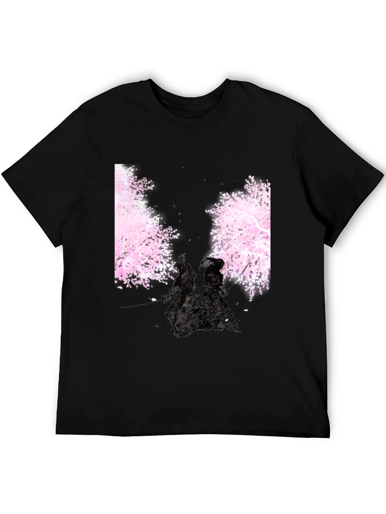 Samurai Cherry Blossom Black T-Shirt
