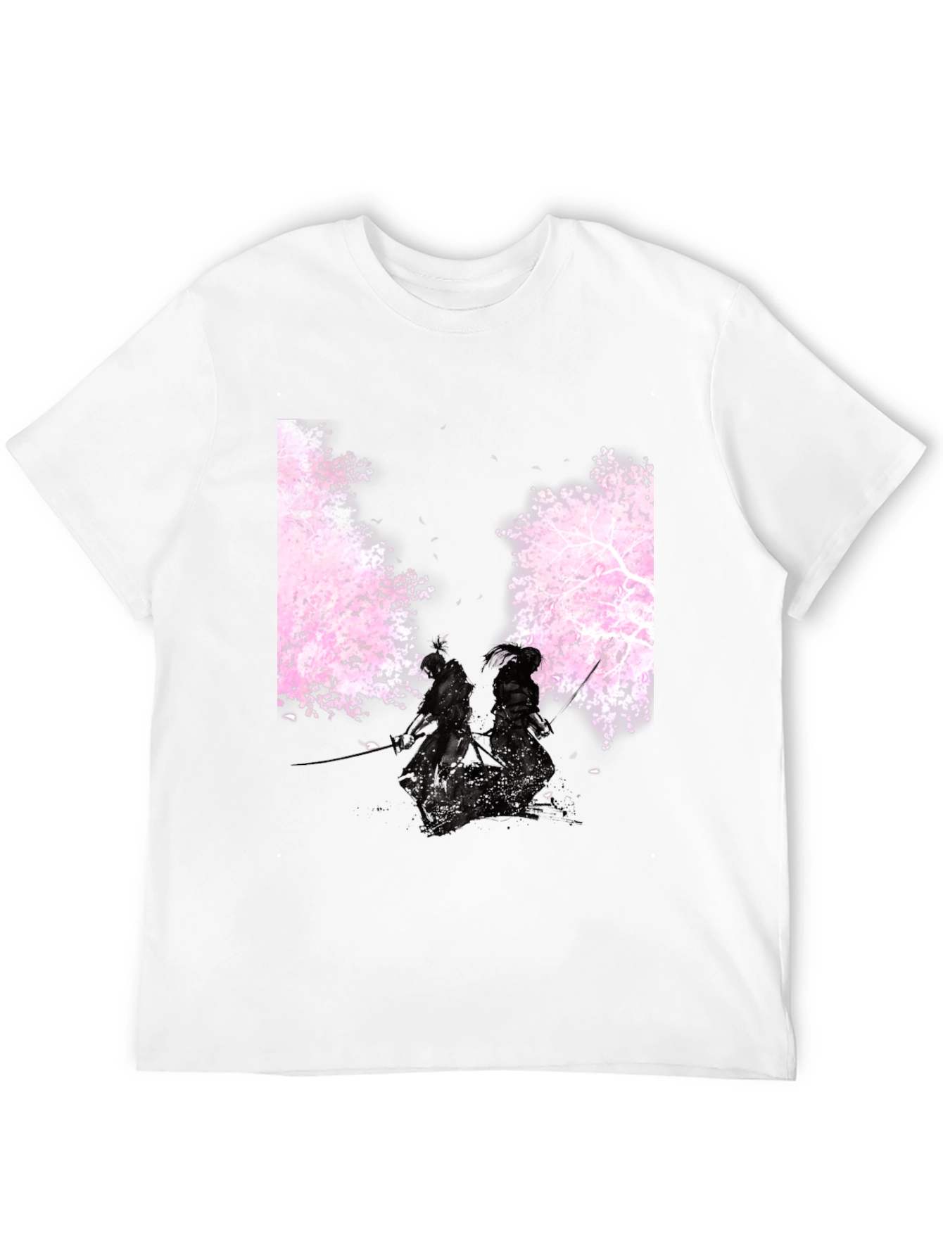 Samurai Cherry Blossom Black T-Shirt