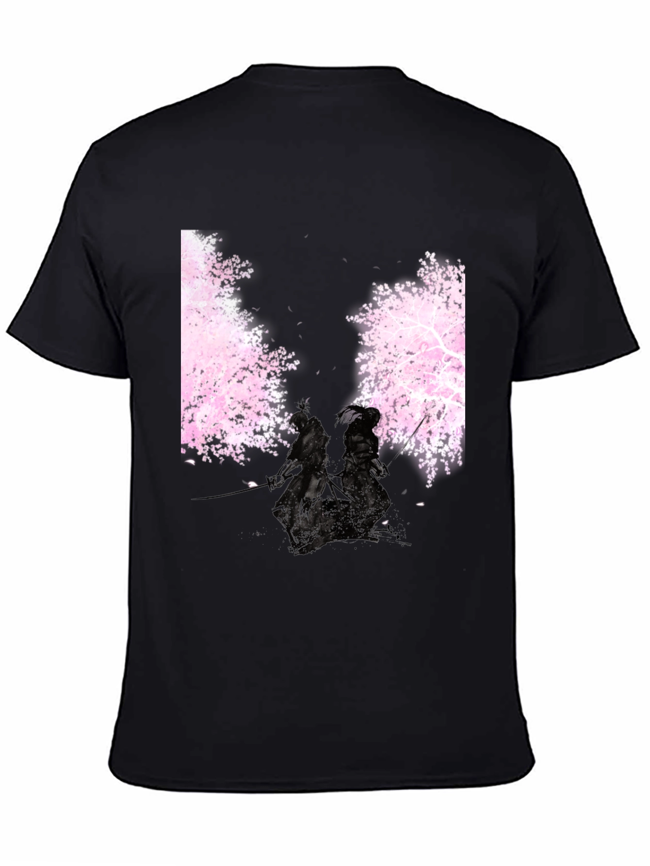 Samurai Cherry Blossom Black T-Shirt